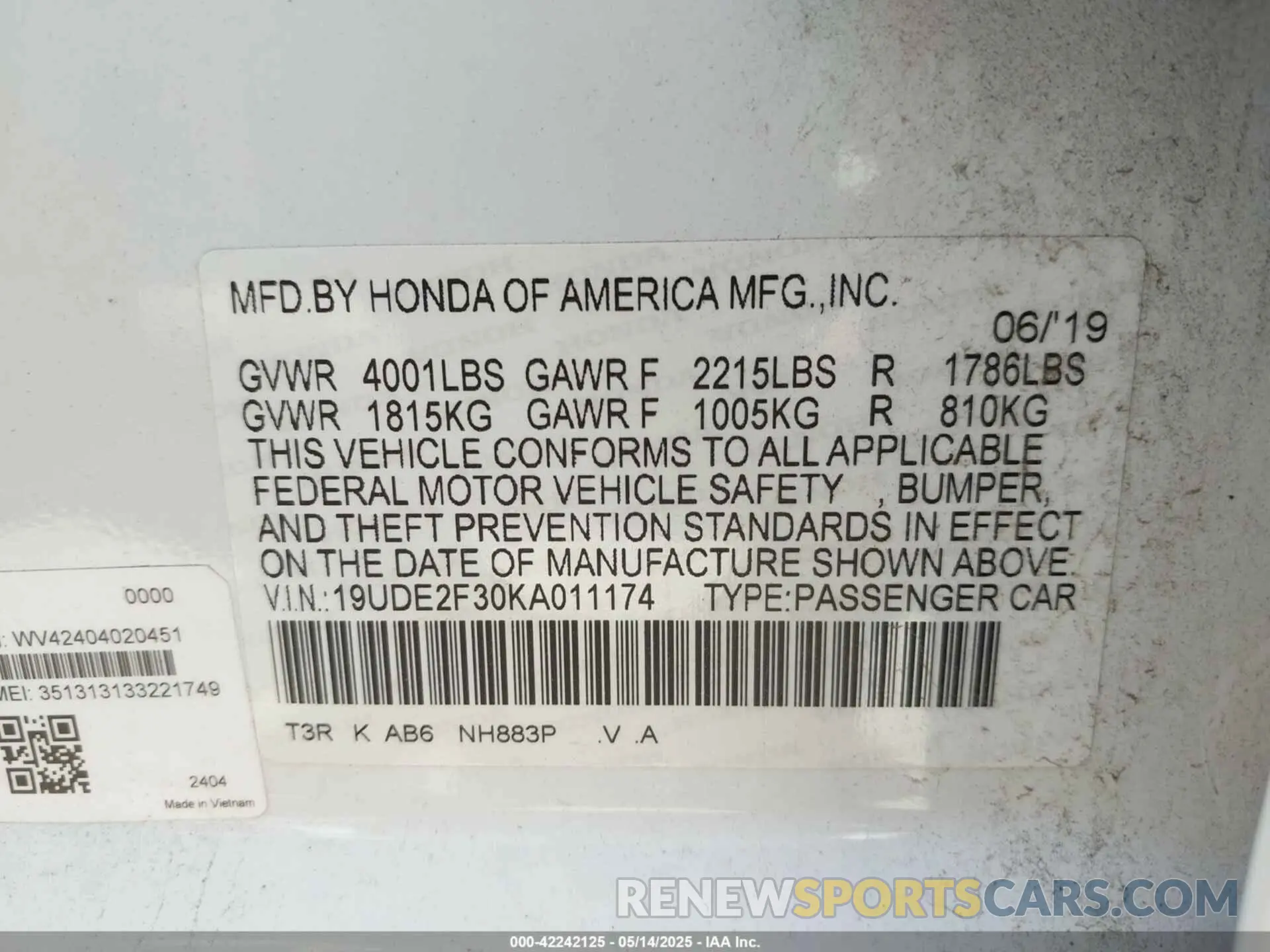 9 Photograph of a damaged car 19UDE2F30KA011174 ACURA ILX 2019