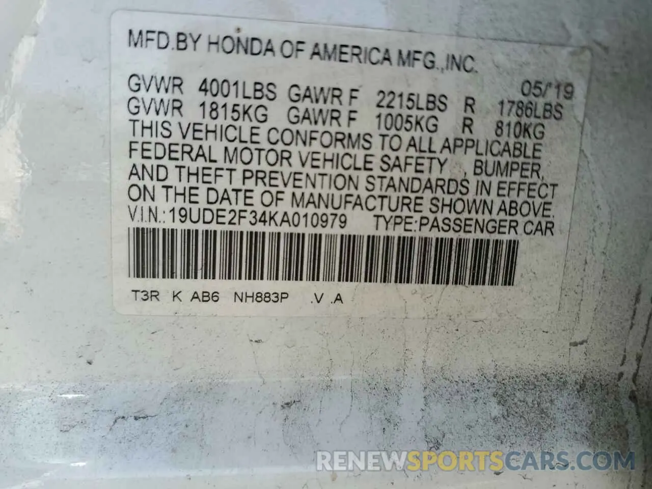 13 Photograph of a damaged car 19UDE2F34KA010979 ACURA ILX 2019