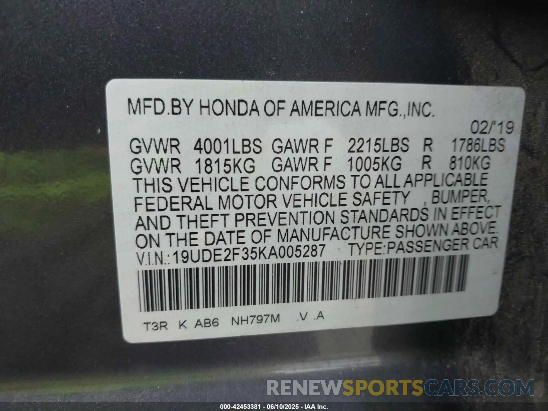 9 Photograph of a damaged car 19UDE2F35KA005287 ACURA ILX 2019