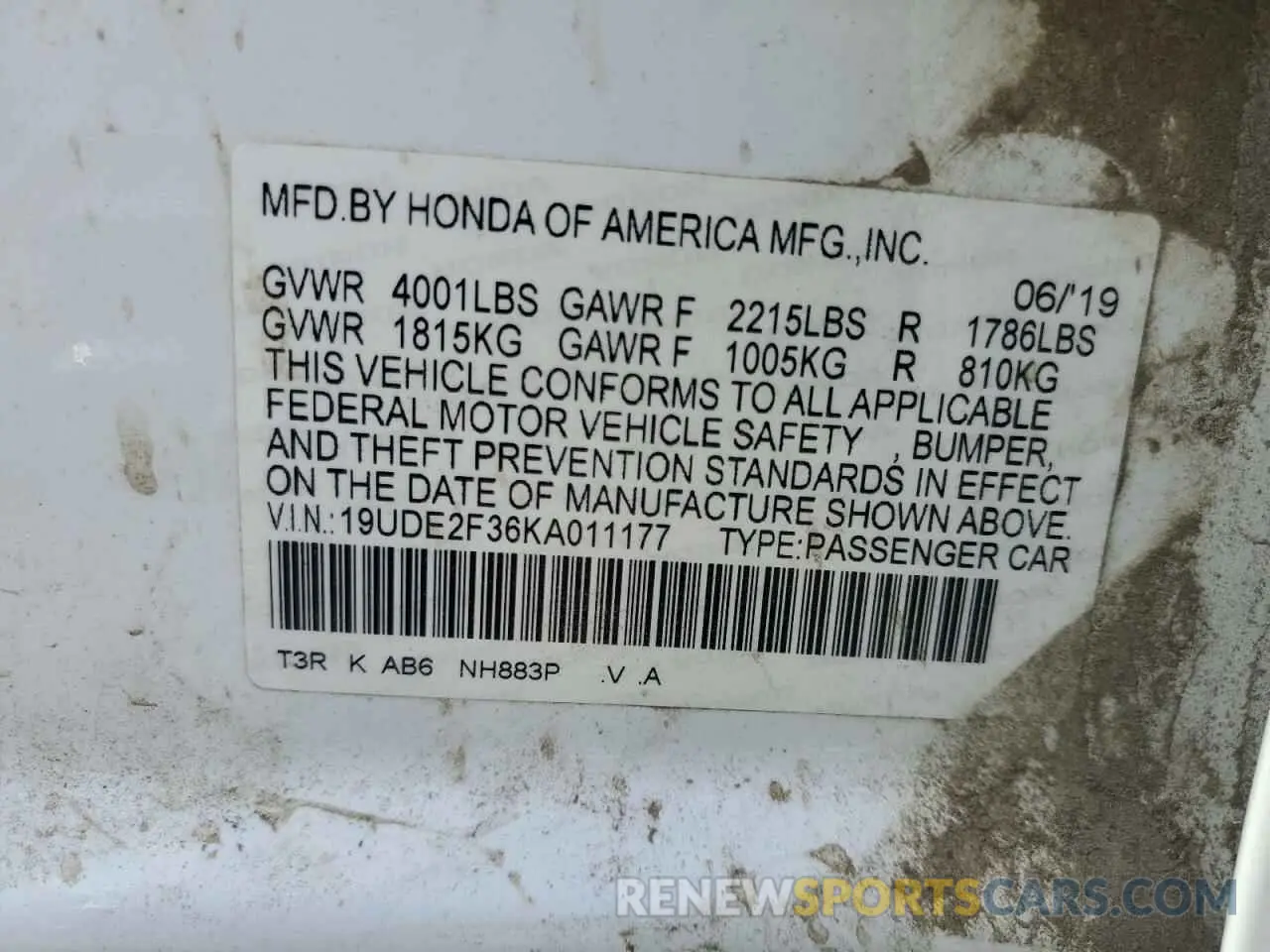 13 Photograph of a damaged car 19UDE2F36KA011177 ACURA ILX 2019