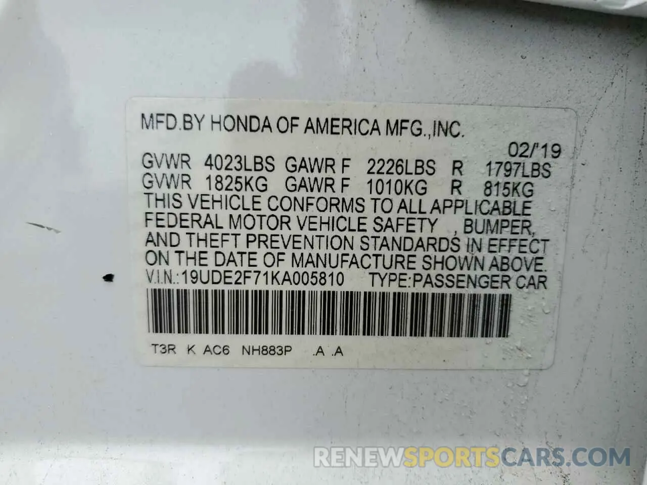 15 Photograph of a damaged car 19UDE2F71KA005810 ACURA ILX 2019
