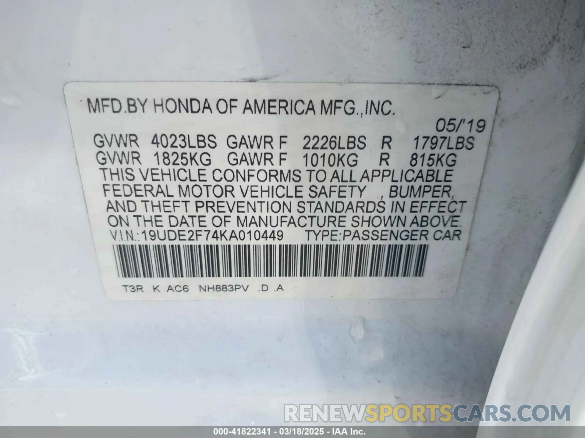 9 Photograph of a damaged car 19UDE2F74KA010449 ACURA ILX 2019
