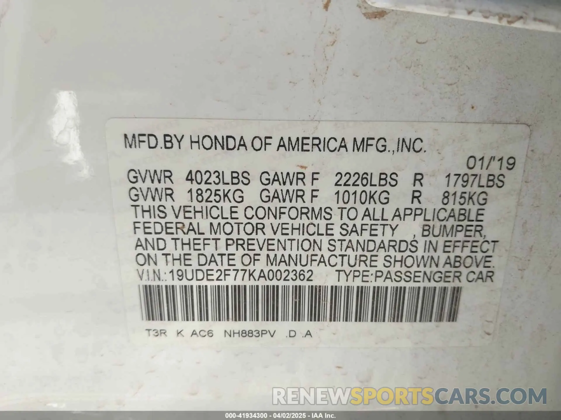9 Photograph of a damaged car 19UDE2F77KA002362 ACURA ILX 2019