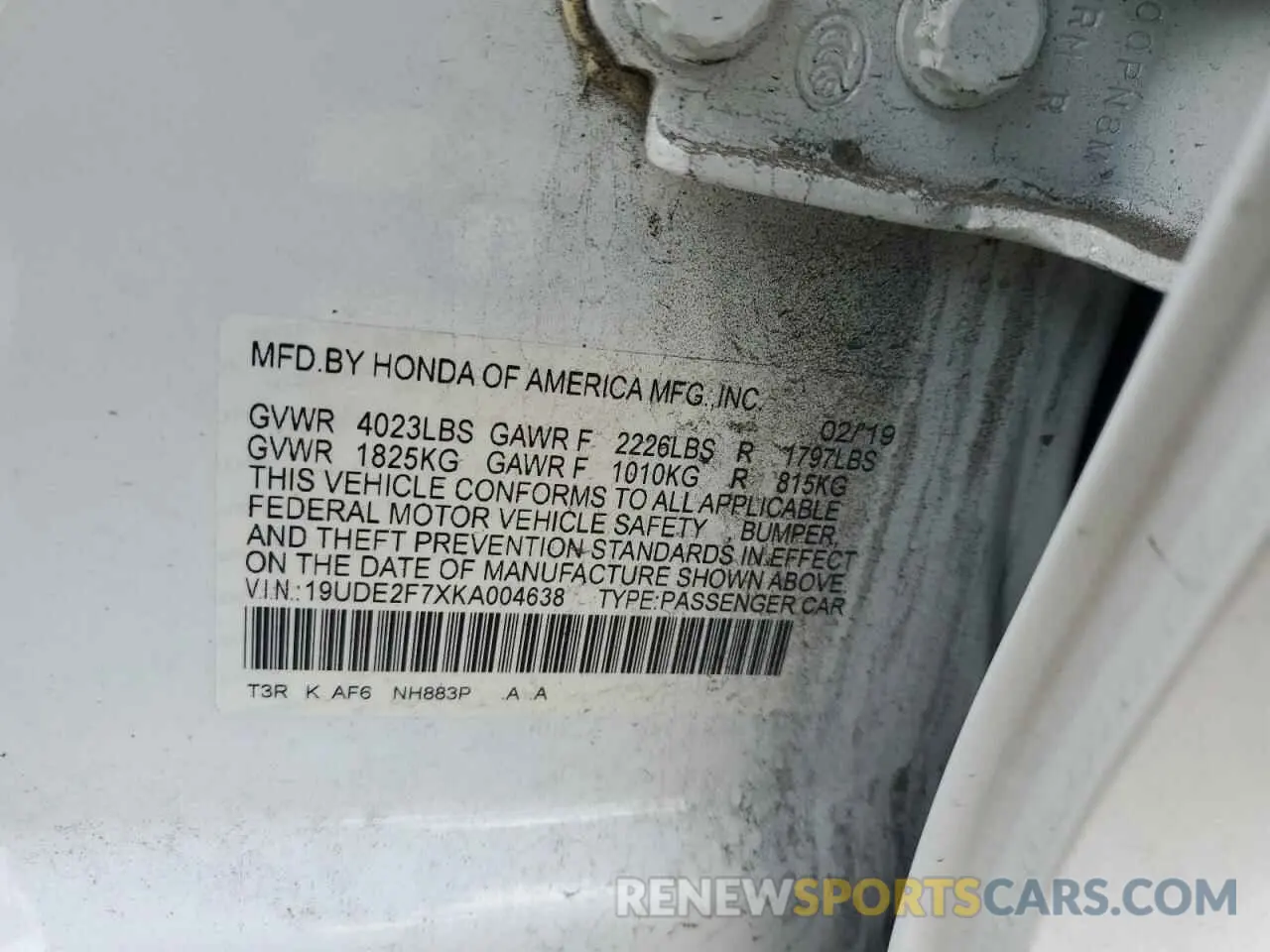 12 Photograph of a damaged car 19UDE2F7XKA004638 ACURA ILX 2019