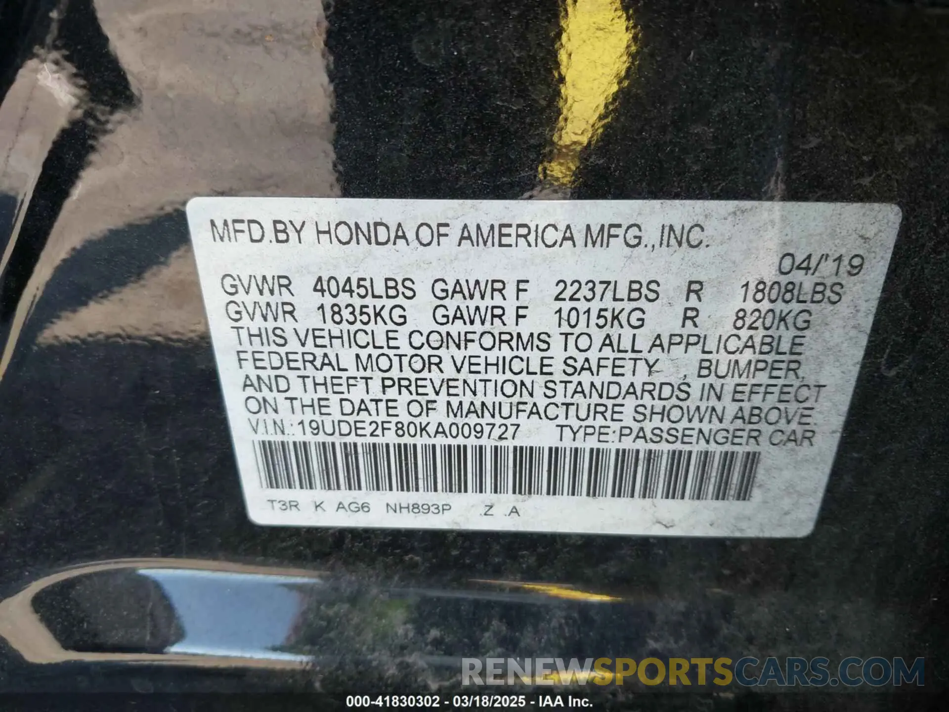 9 Photograph of a damaged car 19UDE2F80KA009727 ACURA ILX 2019