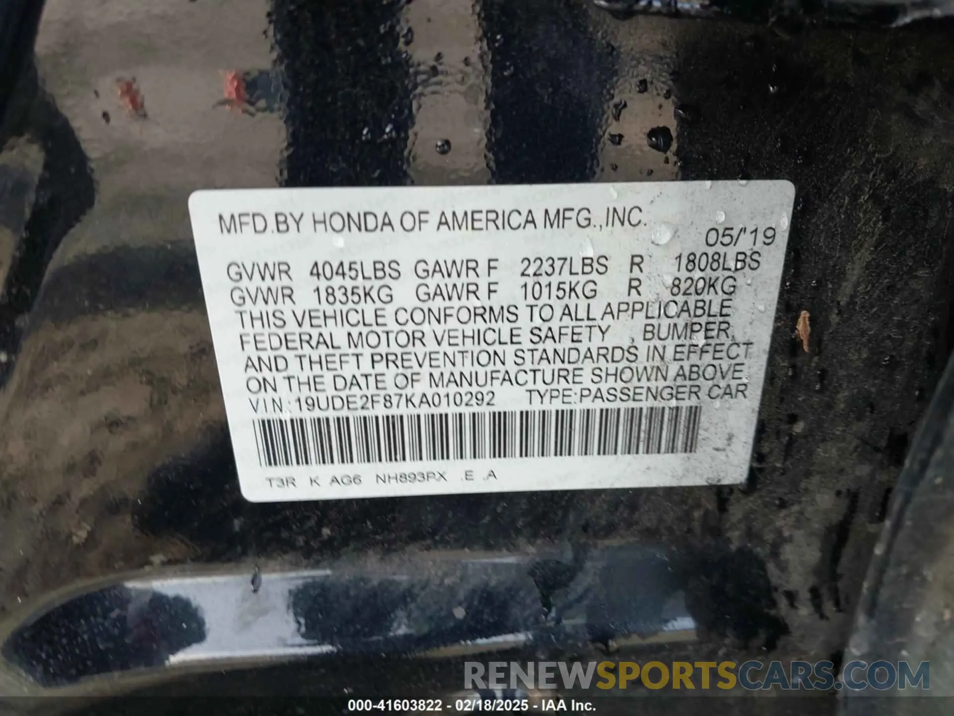 9 Photograph of a damaged car 19UDE2F87KA010292 ACURA ILX 2019