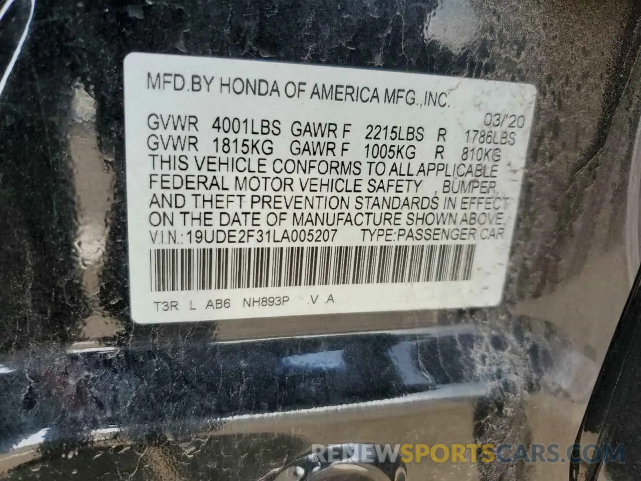 12 Photograph of a damaged car 19UDE2F31LA005207 ACURA ILX 2020