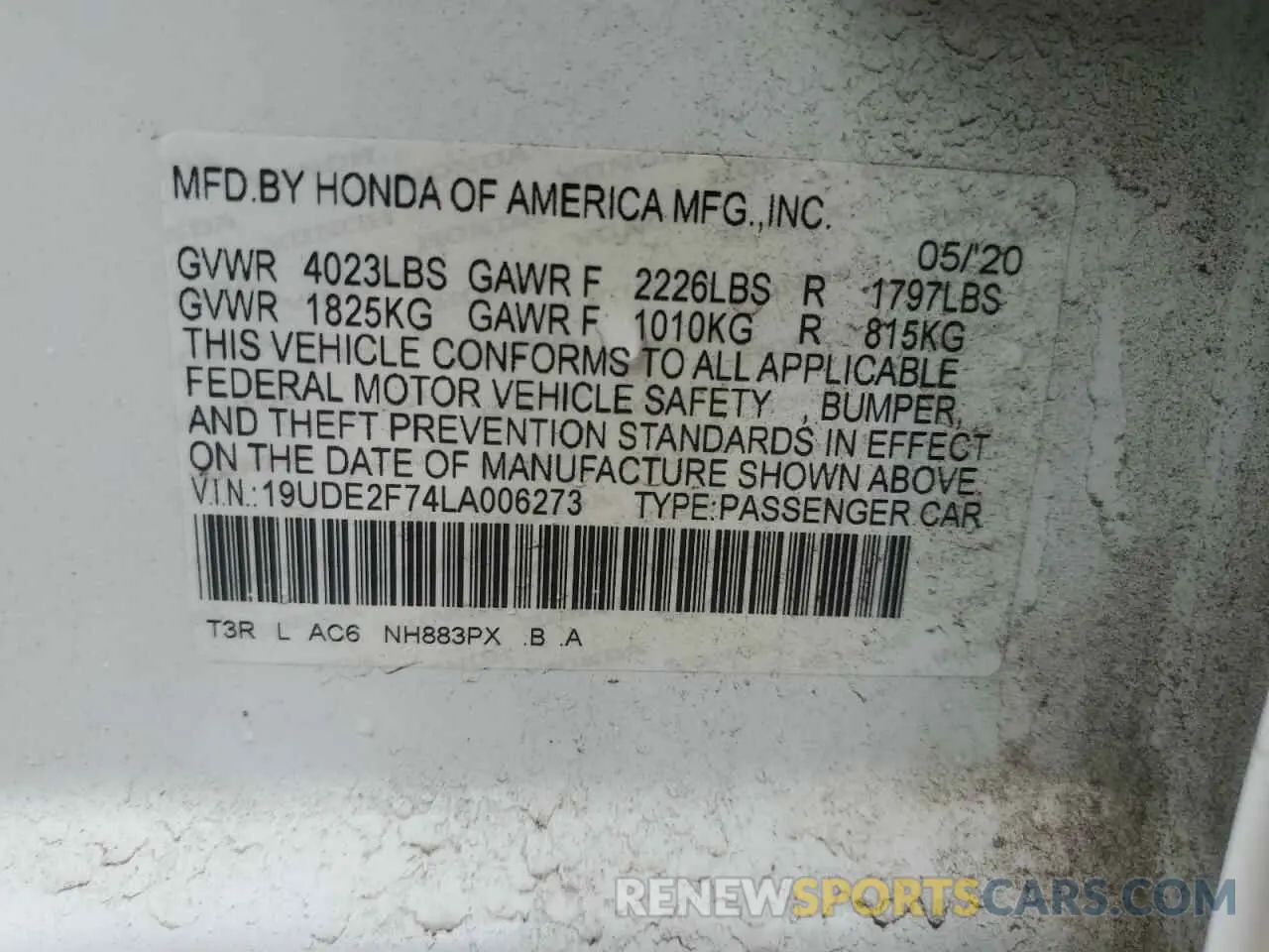 12 Photograph of a damaged car 19UDE2F74LA006273 ACURA ILX 2020