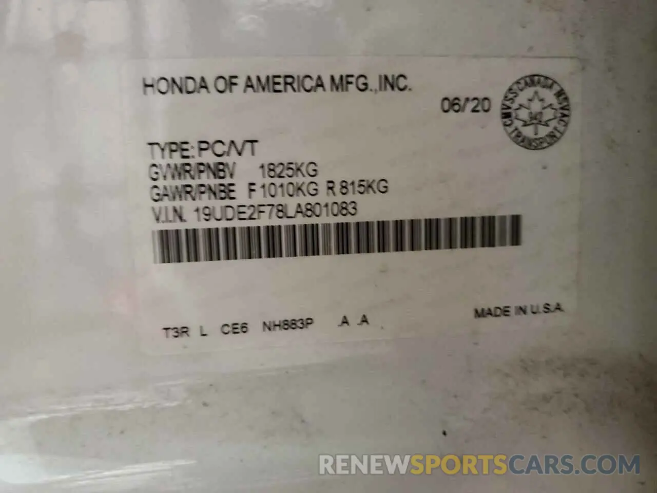 13 Photograph of a damaged car 19UDE2F78LA801083 ACURA ILX 2020