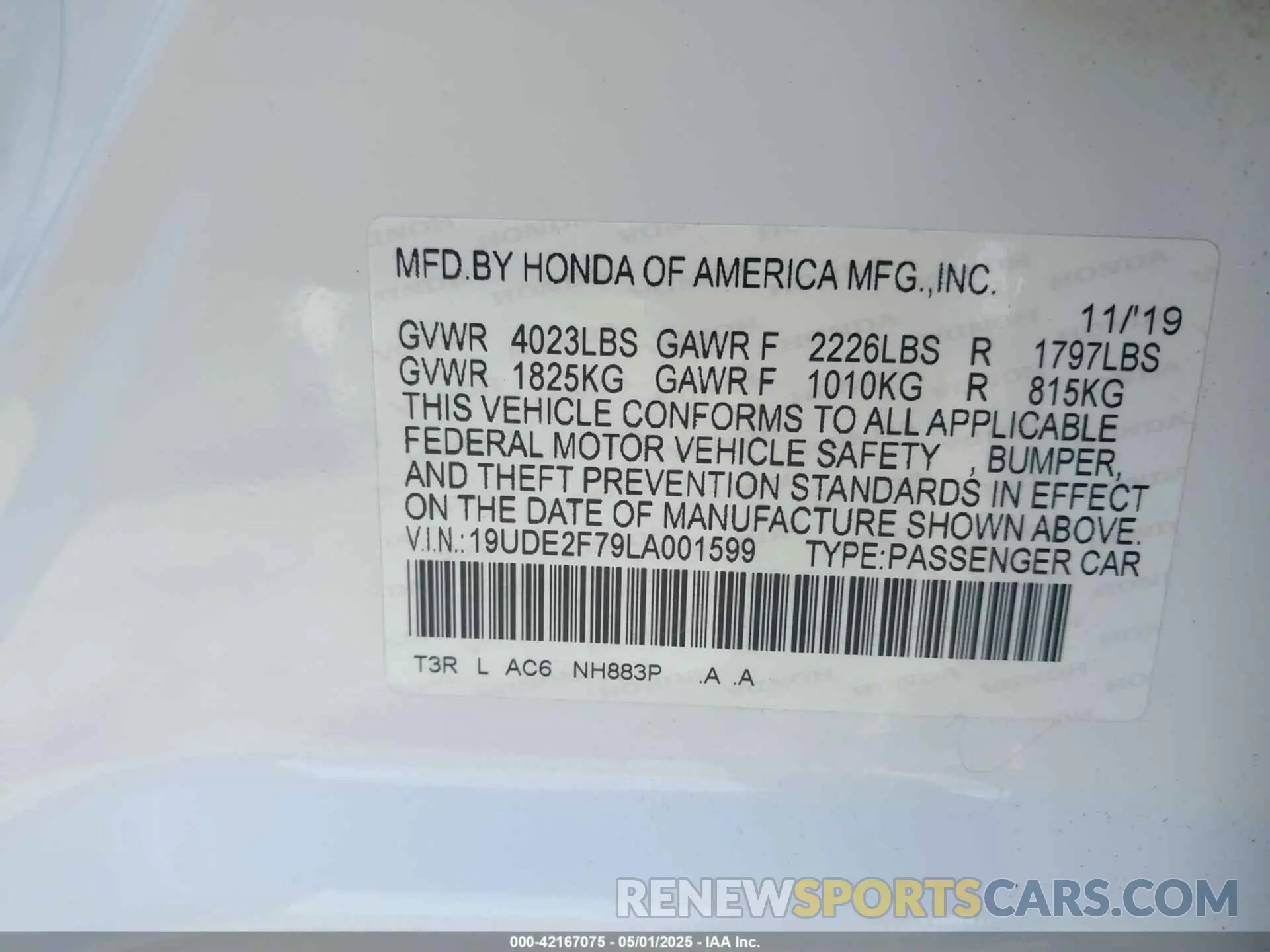 9 Photograph of a damaged car 19UDE2F79LA001599 ACURA ILX 2020