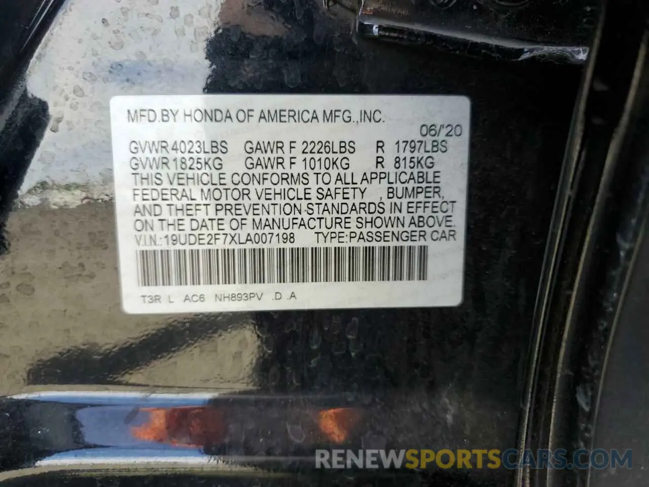 12 Photograph of a damaged car 19UDE2F7XLA007198 ACURA ILX 2020