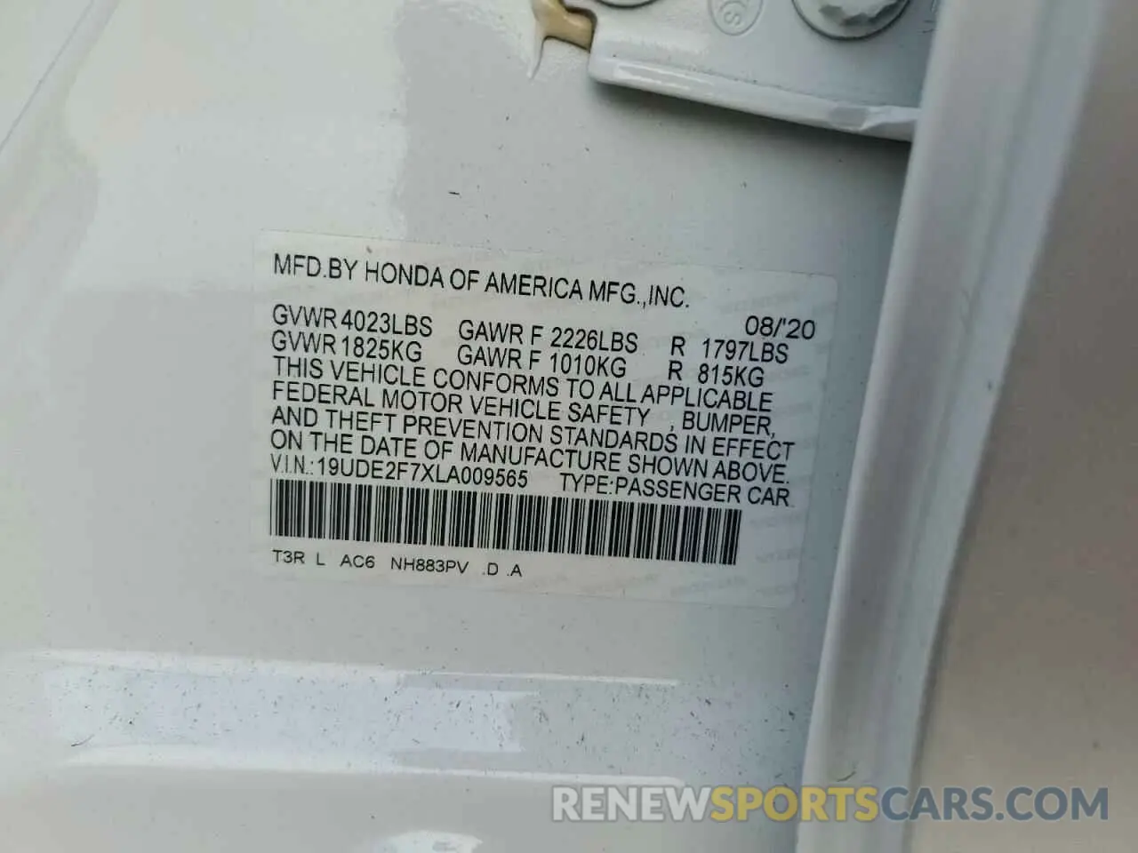 13 Photograph of a damaged car 19UDE2F7XLA009565 ACURA ILX 2020