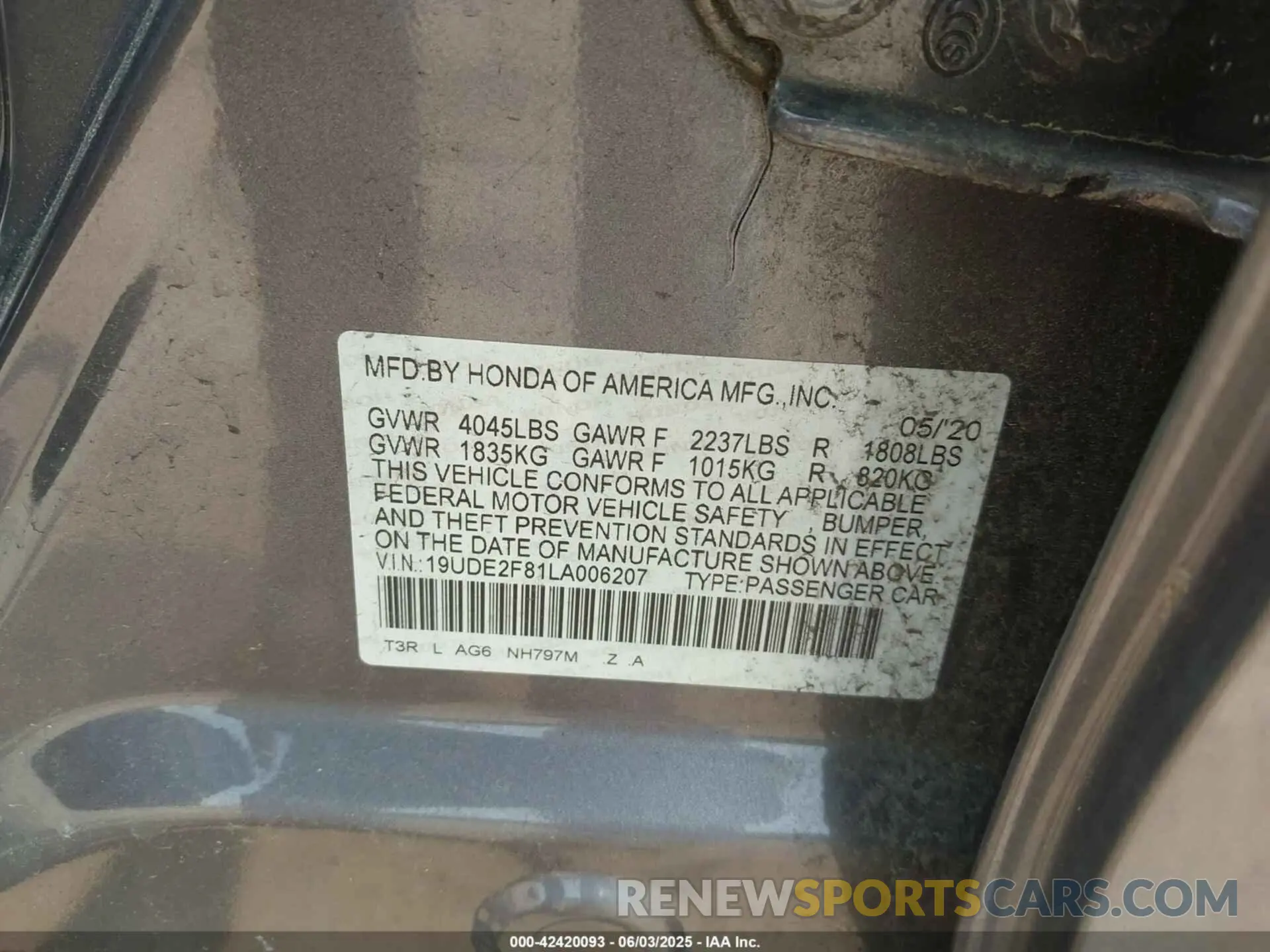 9 Photograph of a damaged car 19UDE2F81LA006207 ACURA ILX 2020