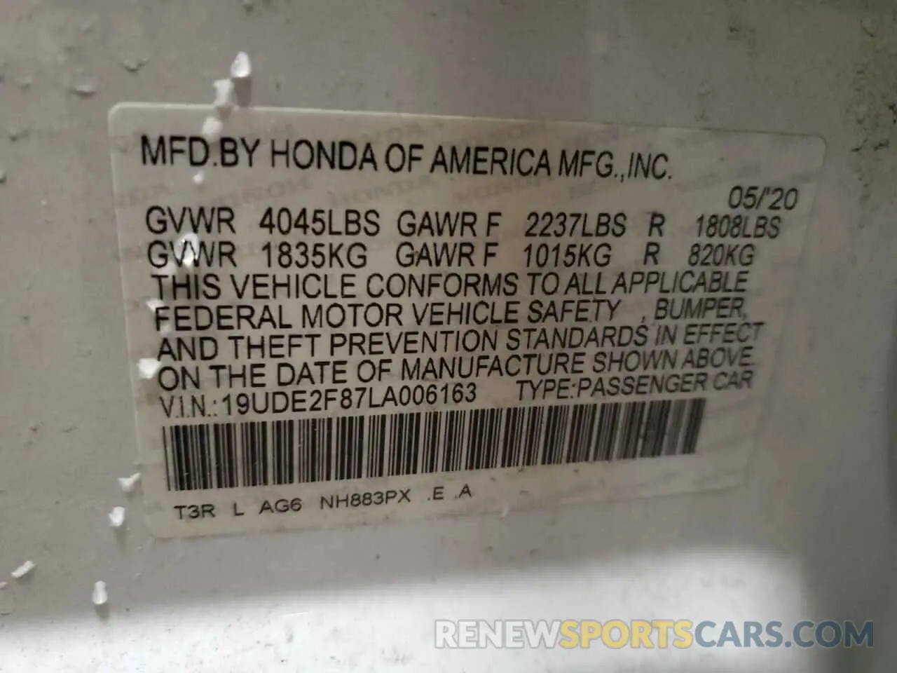 12 Photograph of a damaged car 19UDE2F87LA006163 ACURA ILX 2020