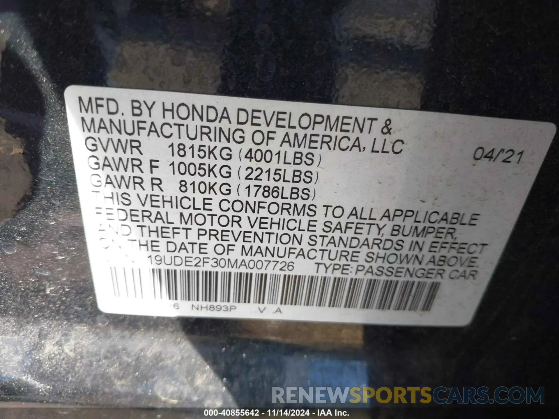 9 Photograph of a damaged car 19UDE2F30MA007726 ACURA ILX 2021