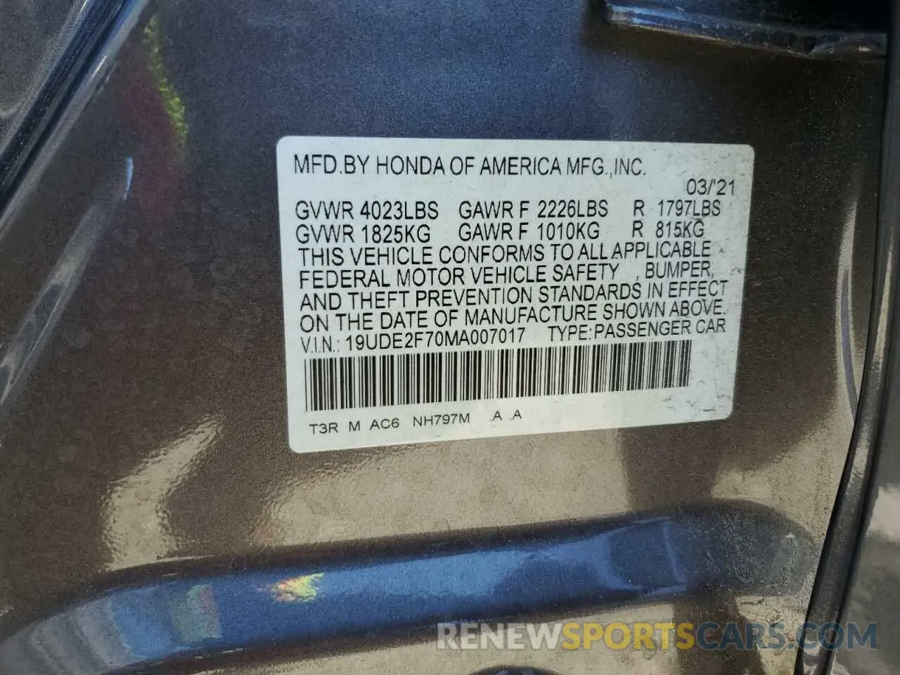 14 Photograph of a damaged car 19UDE2F70MA007017 ACURA ILX 2021