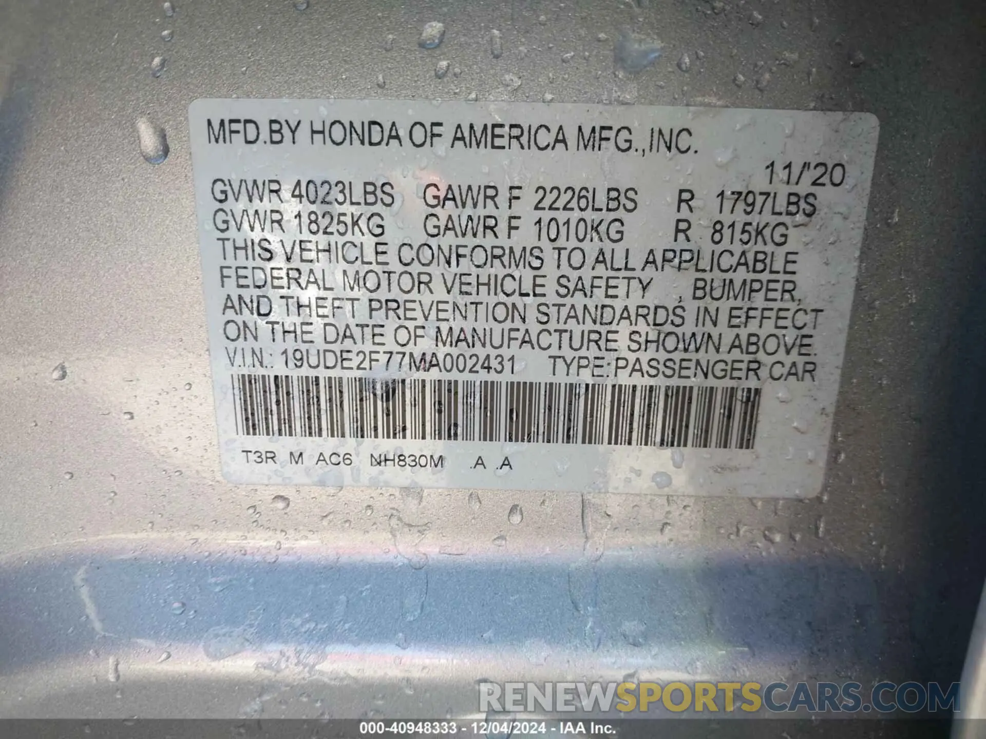 9 Photograph of a damaged car 19UDE2F77MA002431 ACURA ILX 2021