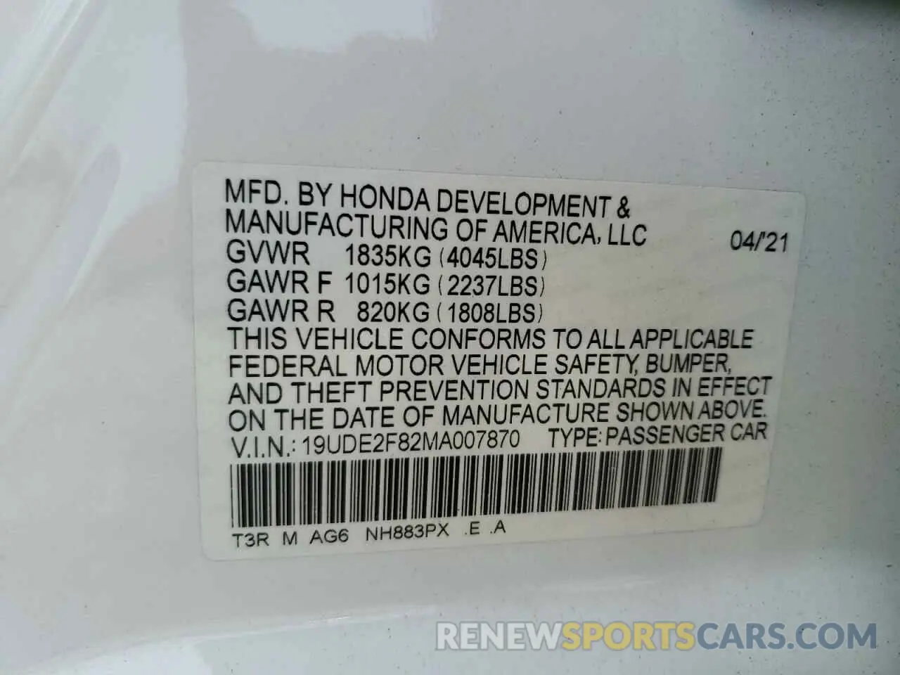 12 Photograph of a damaged car 19UDE2F82MA007870 ACURA ILX 2021