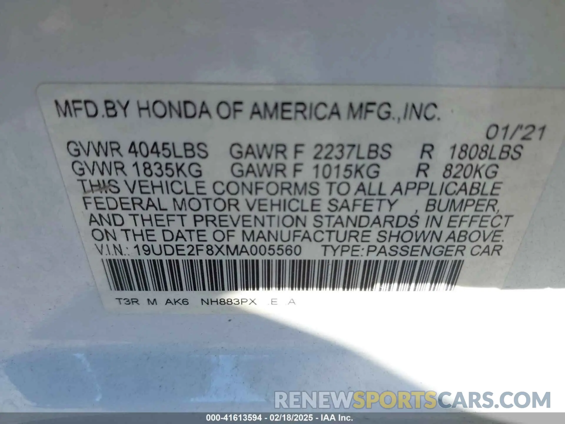 9 Photograph of a damaged car 19UDE2F8XMA005560 ACURA ILX 2021