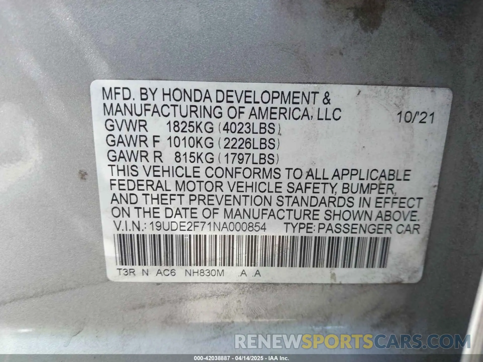 9 Photograph of a damaged car 19UDE2F71NA000854 ACURA ILX 2022