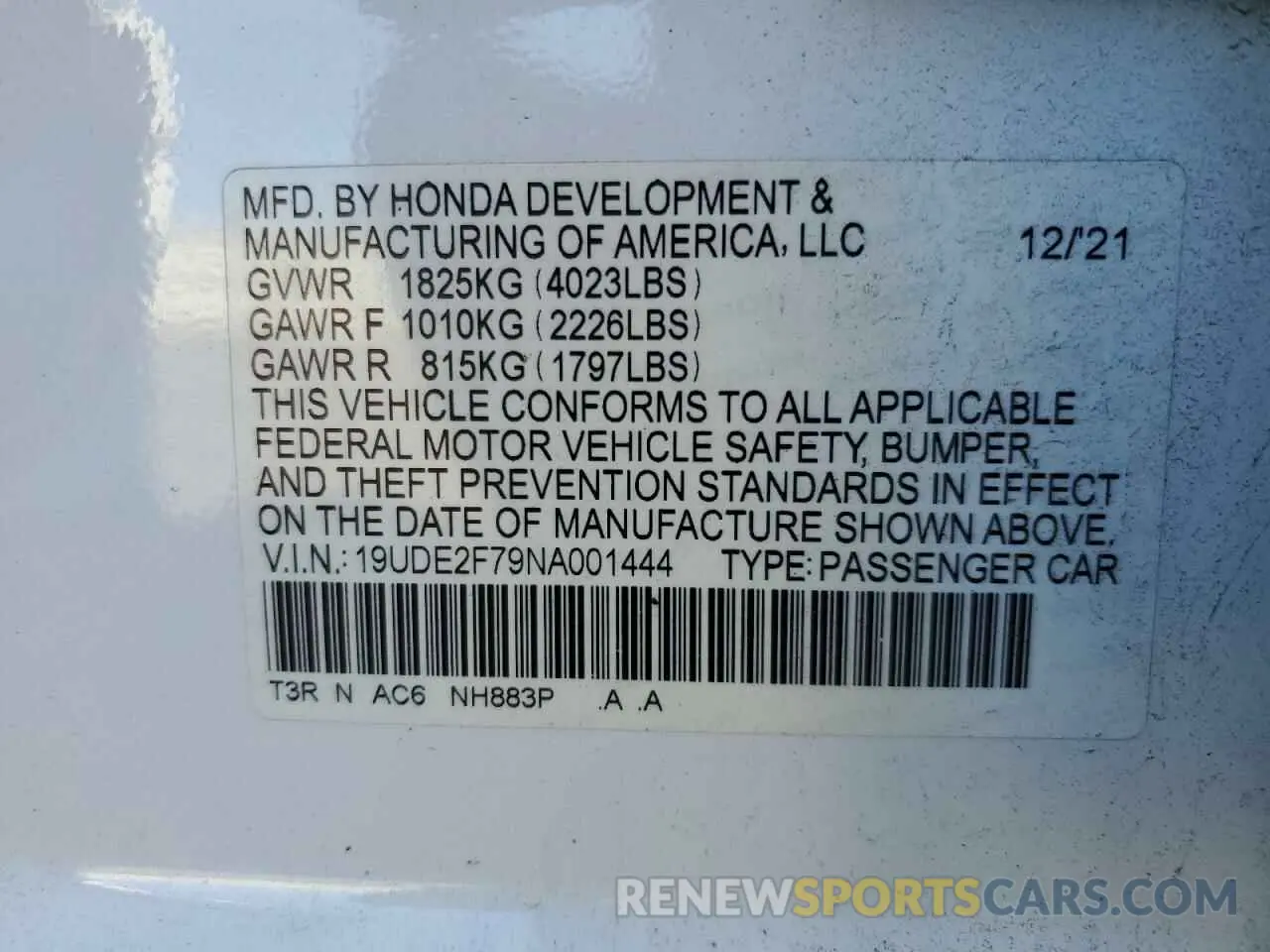 14 Photograph of a damaged car 19UDE2F79NA001444 ACURA ILX 2022