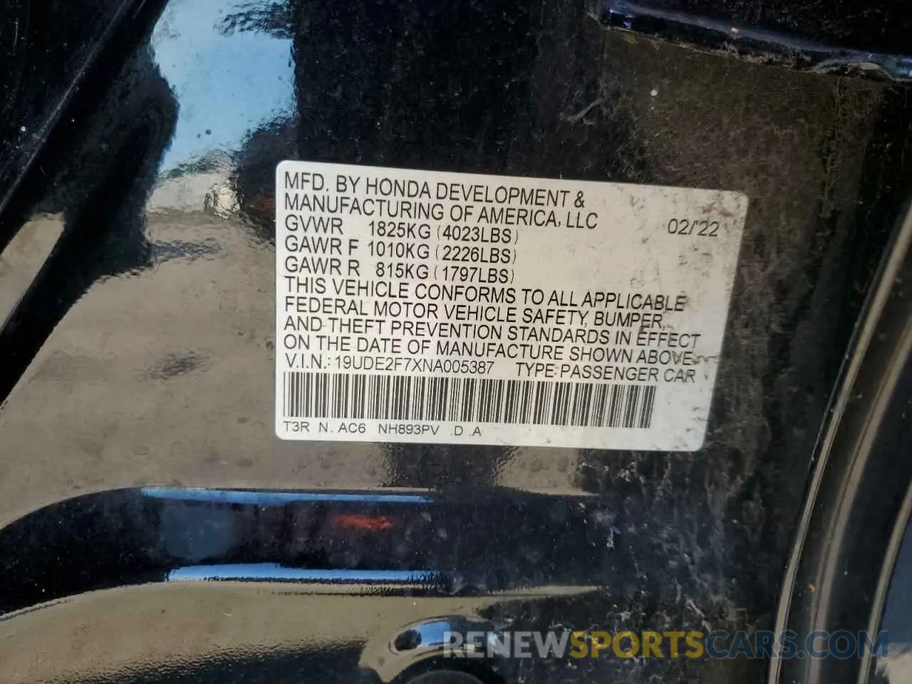12 Photograph of a damaged car 19UDE2F7XNA005387 ACURA ILX 2022