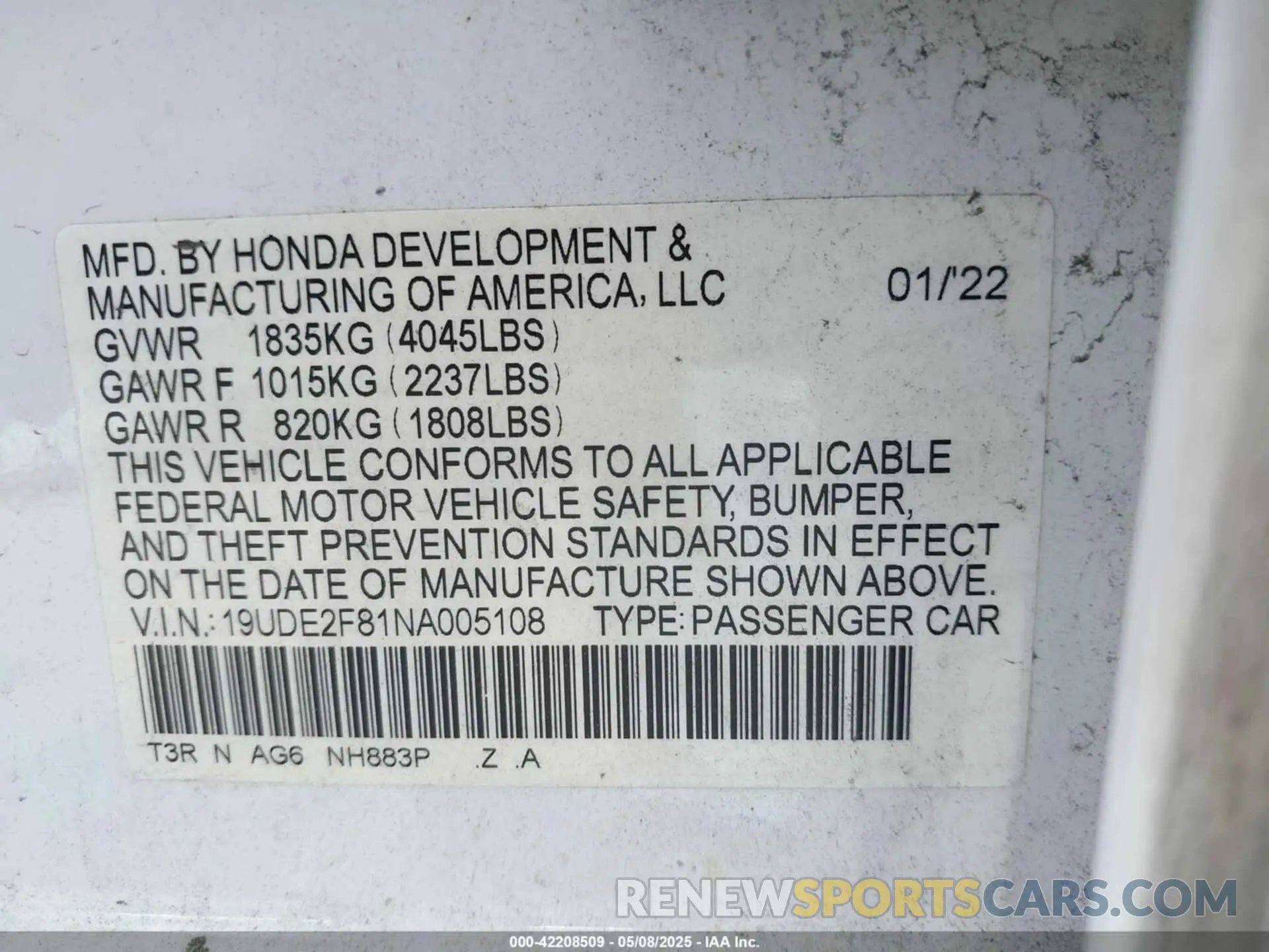 9 Photograph of a damaged car 19UDE2F81NA005108 ACURA ILX 2022