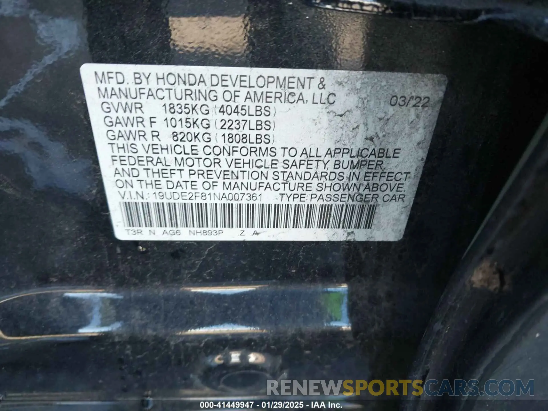 9 Photograph of a damaged car 19UDE2F81NA007361 ACURA ILX 2022