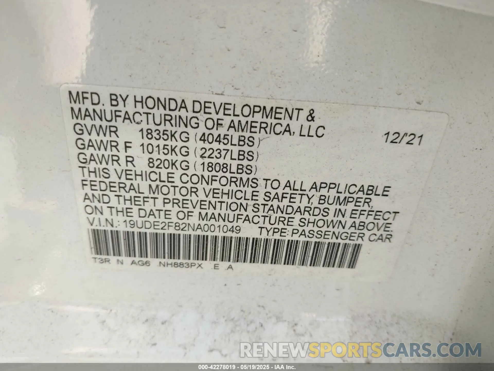 9 Photograph of a damaged car 19UDE2F82NA001049 ACURA ILX 2022
