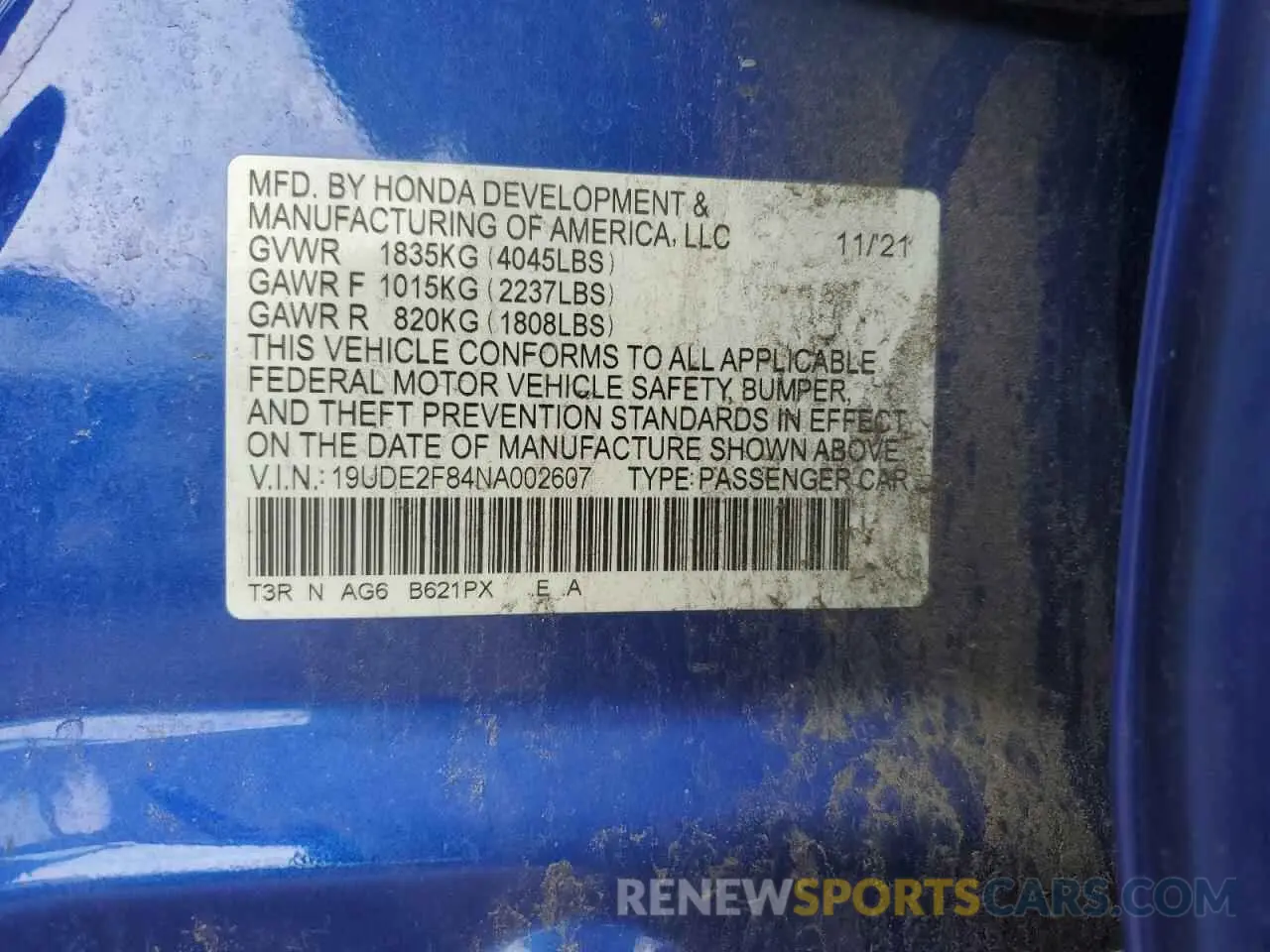 12 Photograph of a damaged car 19UDE2F84NA002607 ACURA ILX 2022