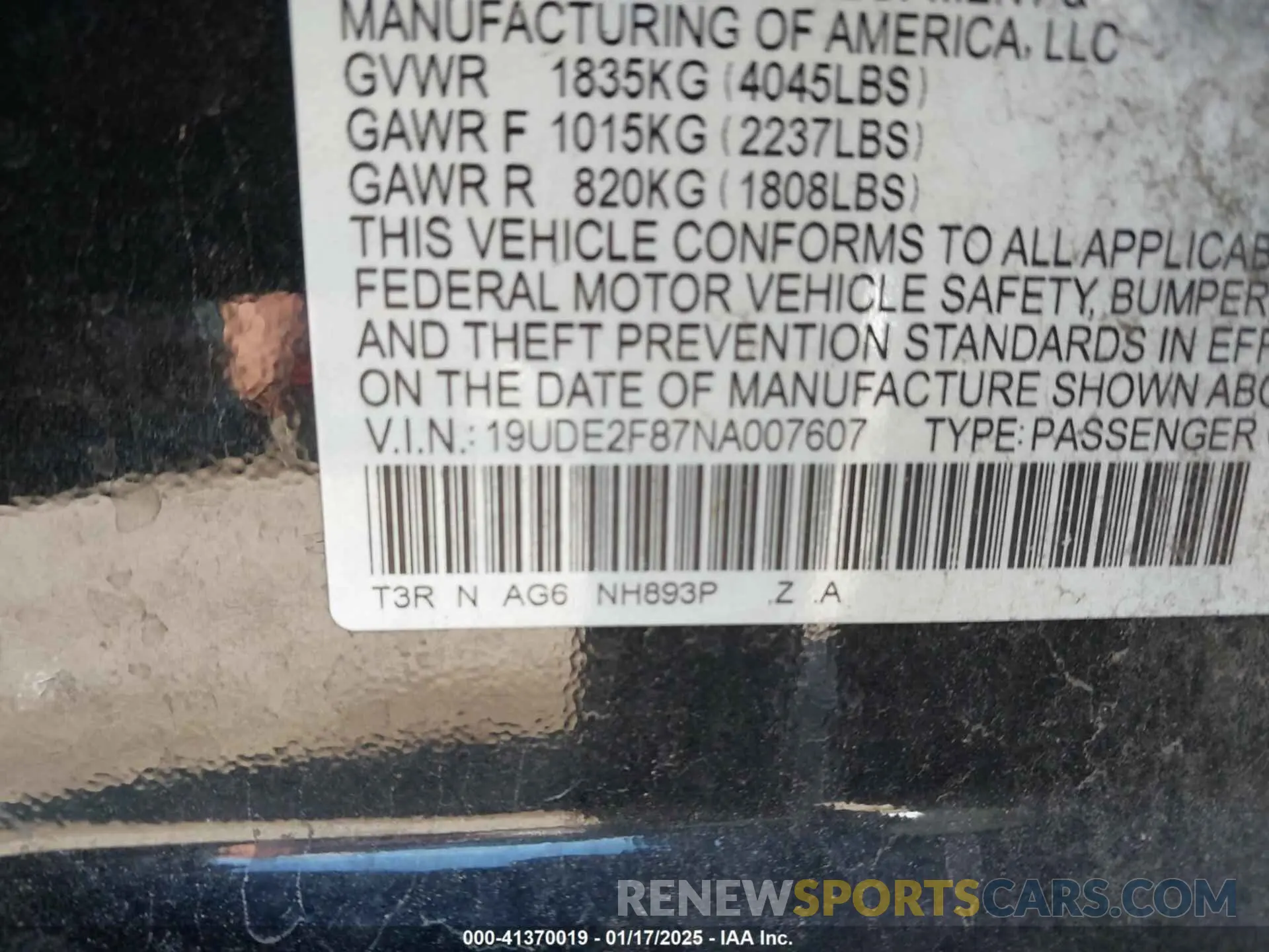 9 Photograph of a damaged car 19UDE2F87NA007607 ACURA ILX 2022