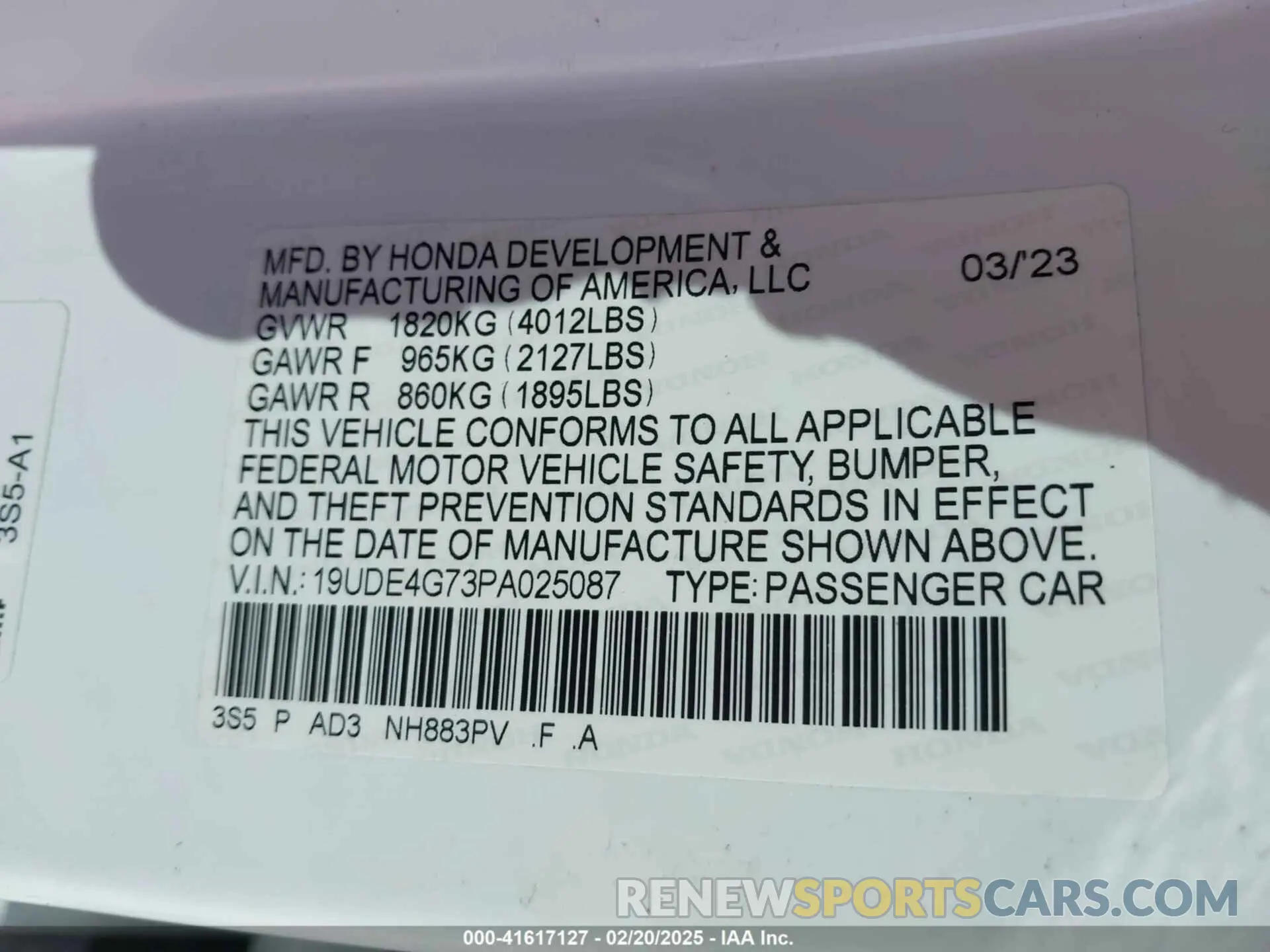 9 Photograph of a damaged car 19UDE4G73PA025087 ACURA INTEGRA 2023