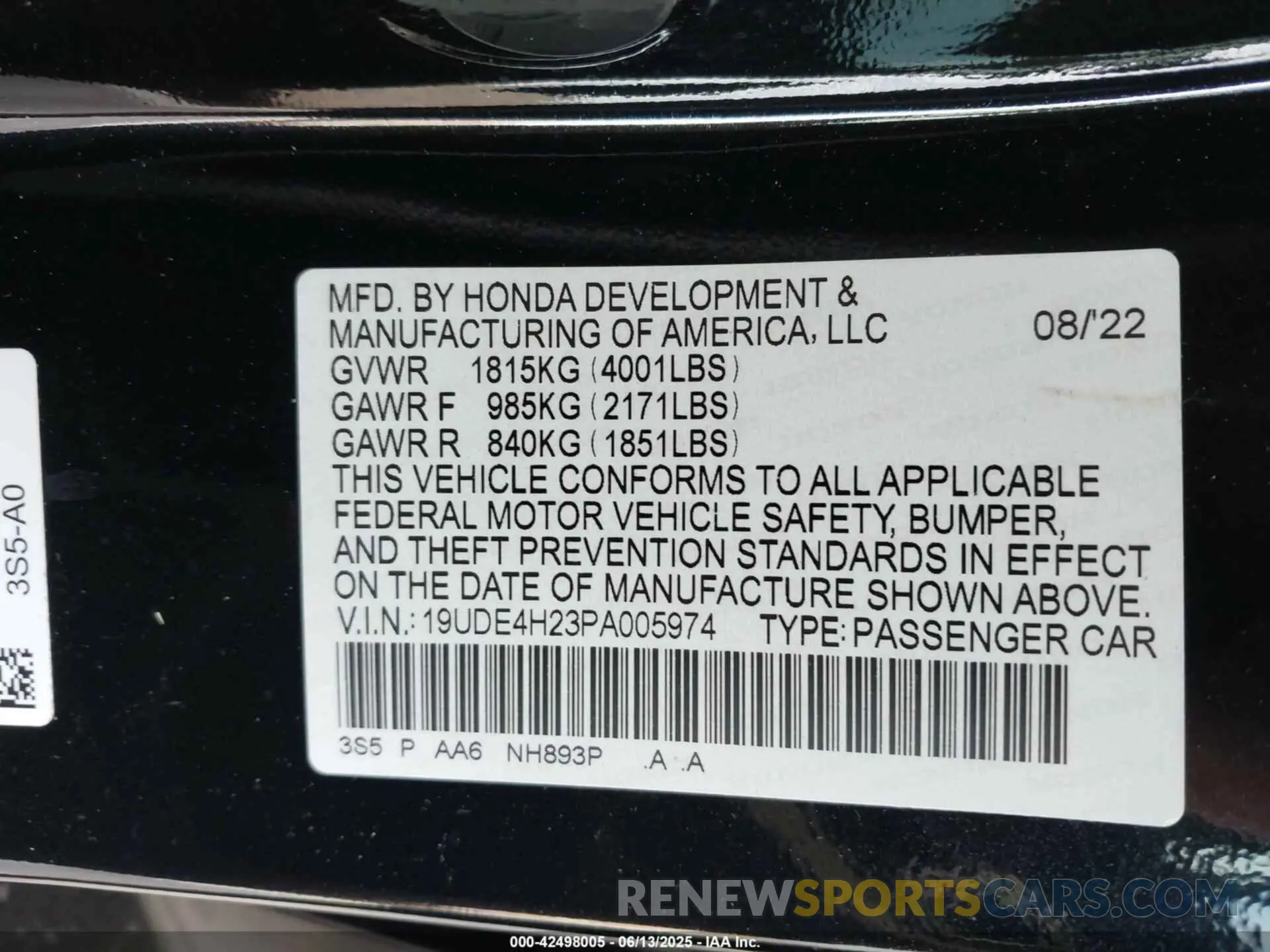 9 Photograph of a damaged car 19UDE4H23PA005974 ACURA INTEGRA 2023