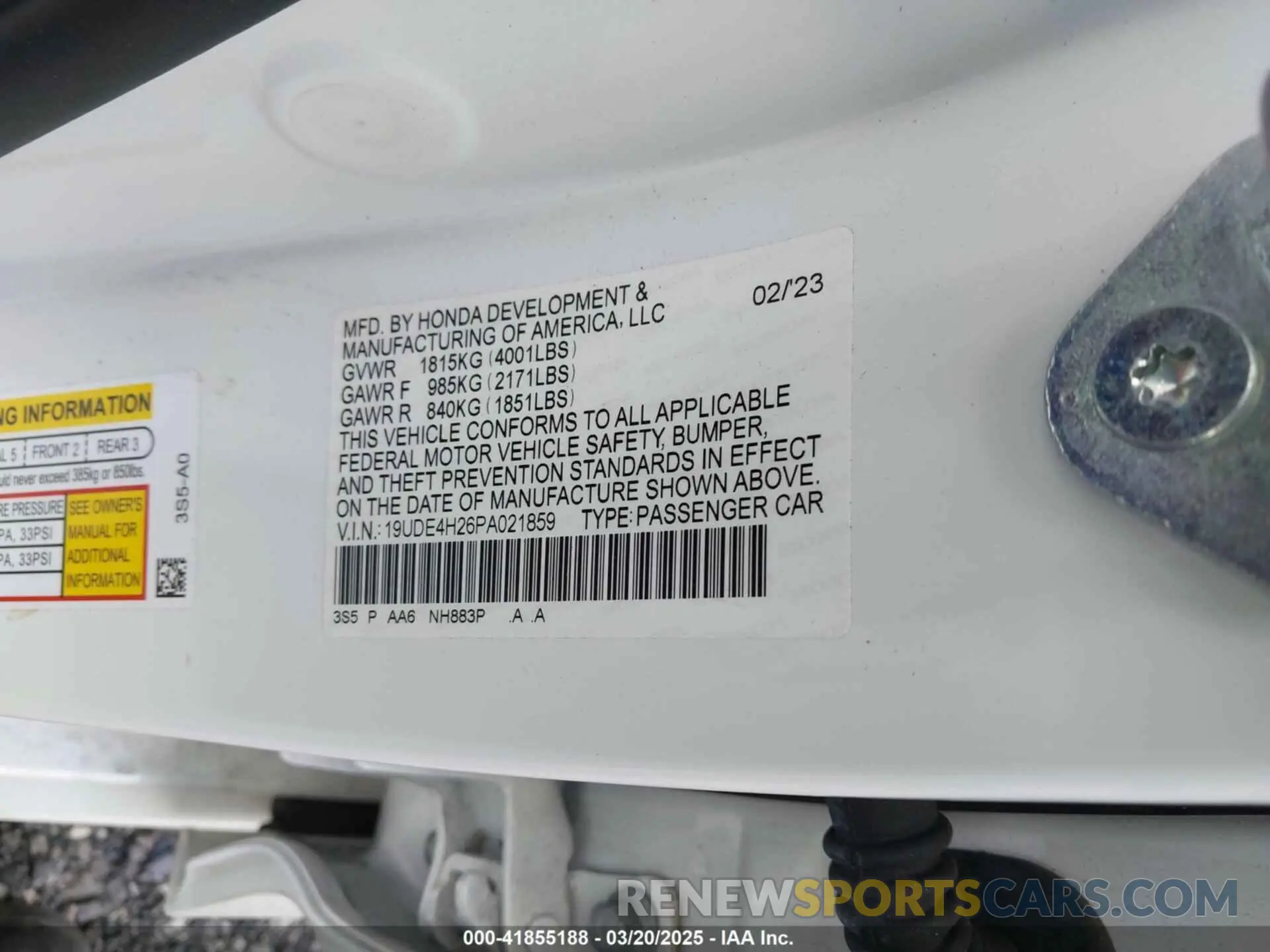 9 Photograph of a damaged car 19UDE4H26PA021859 ACURA INTEGRA 2023