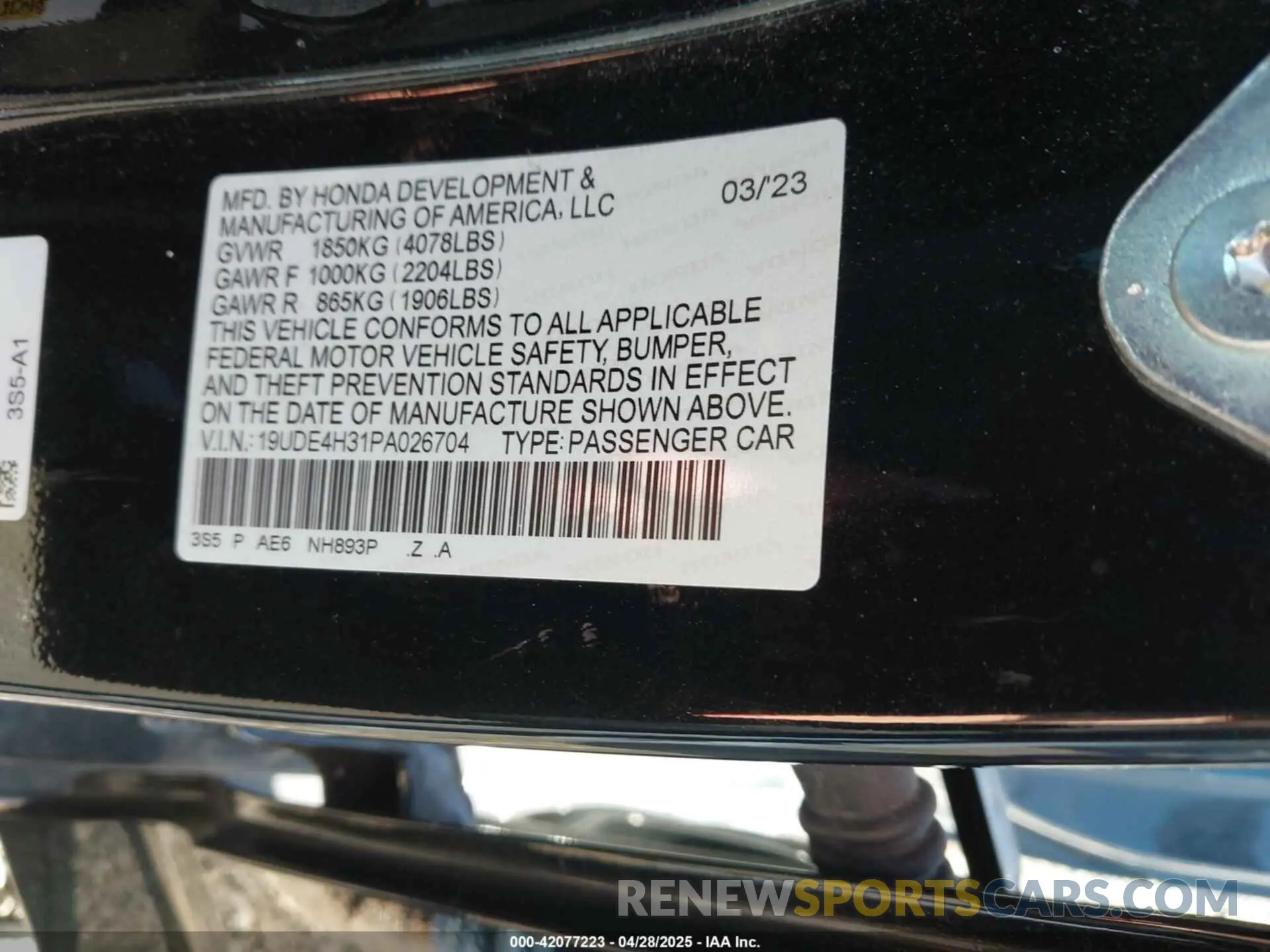 9 Photograph of a damaged car 19UDE4H31PA026704 ACURA INTEGRA 2023