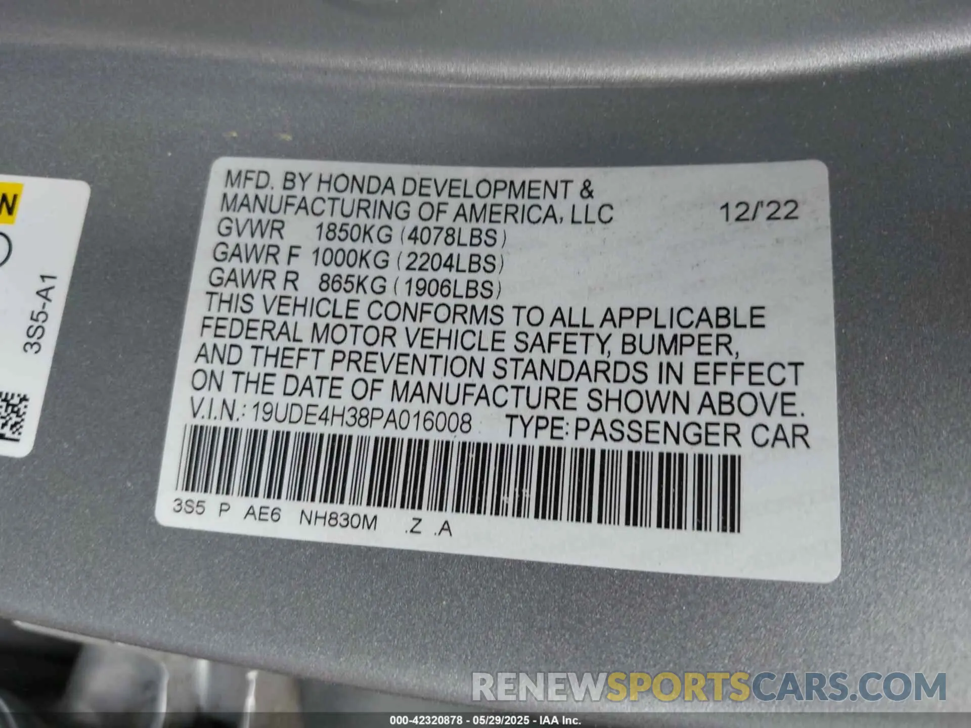 9 Photograph of a damaged car 19UDE4H38PA016008 ACURA INTEGRA 2023
