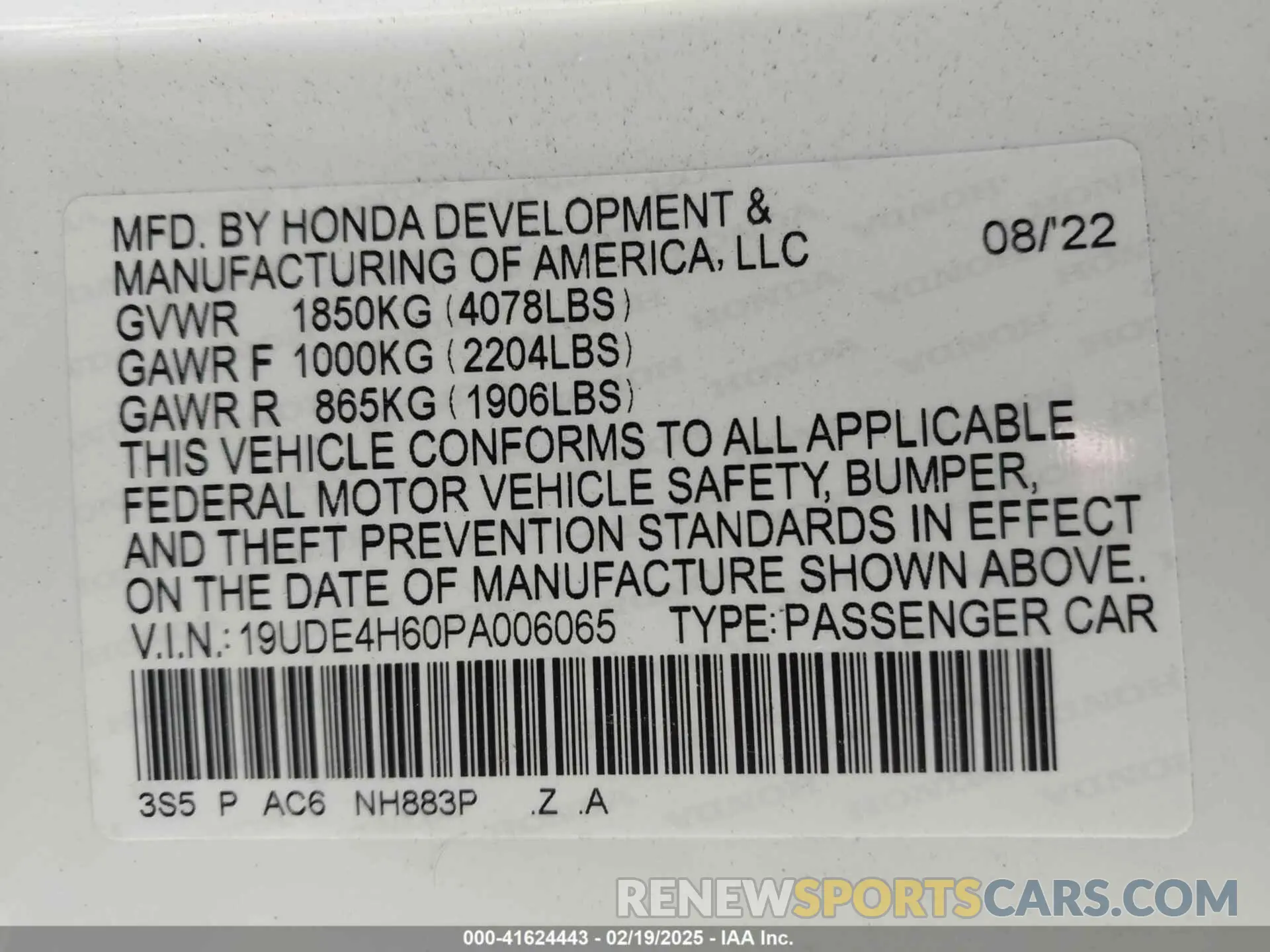 9 Photograph of a damaged car 19UDE4H60PA006065 ACURA INTEGRA 2023
