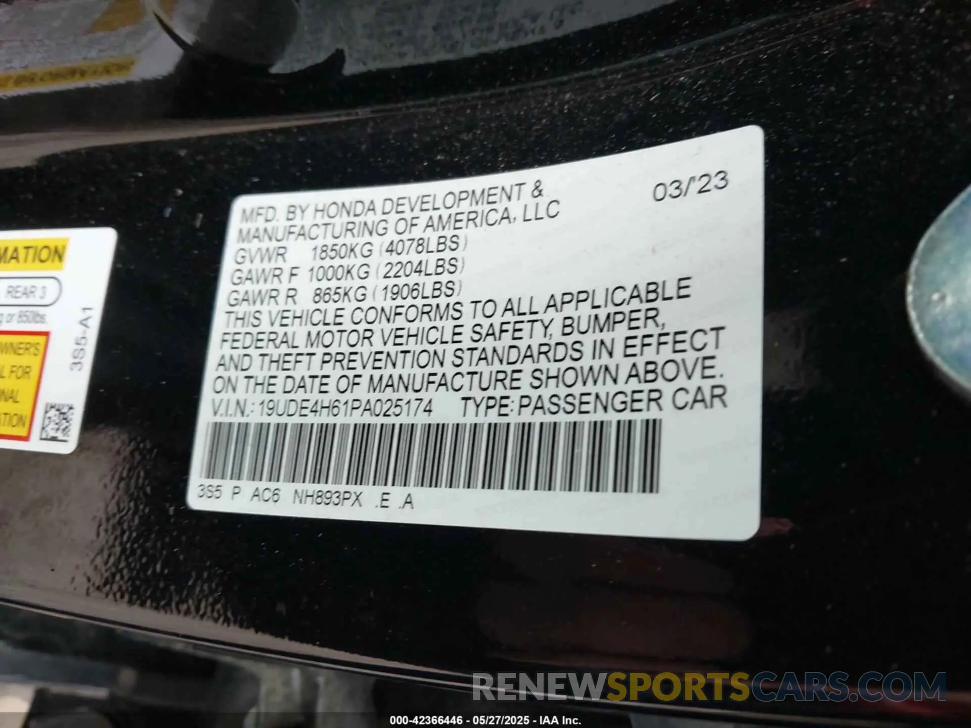 9 Photograph of a damaged car 19UDE4H61PA025174 ACURA INTEGRA 2023
