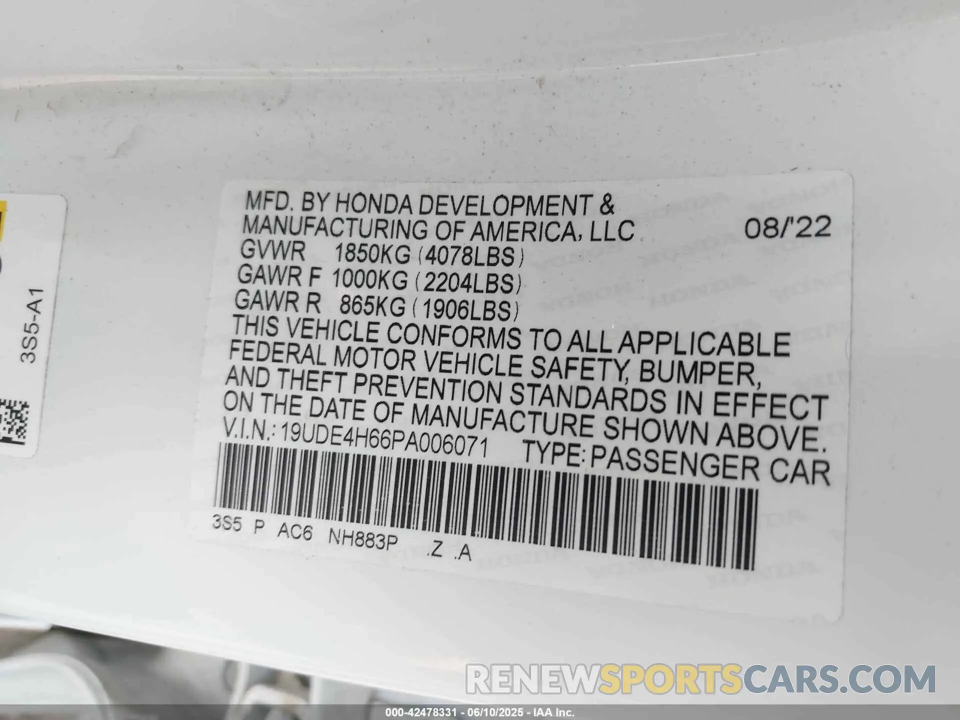 9 Photograph of a damaged car 19UDE4H66PA006071 ACURA INTEGRA 2023