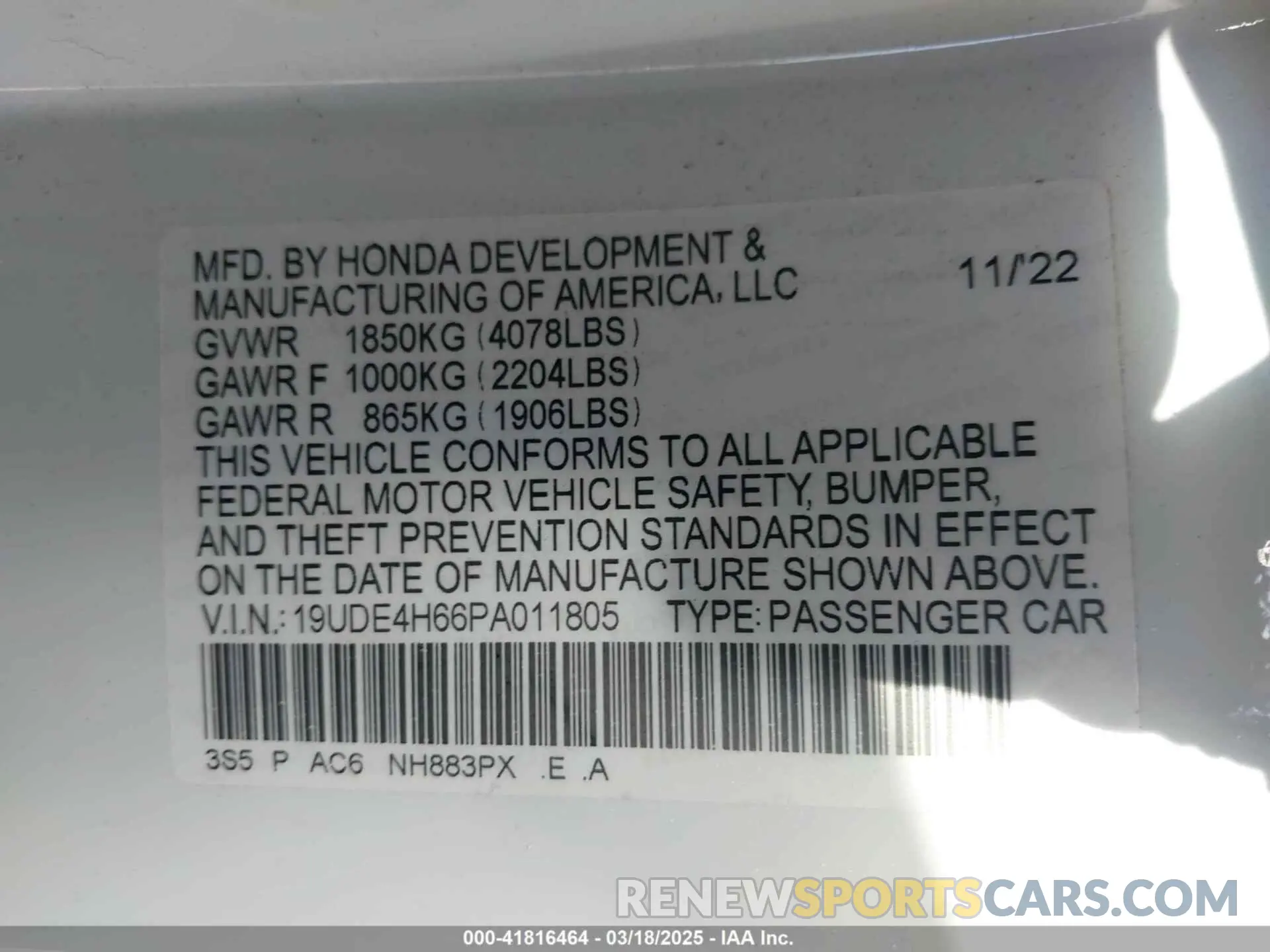 9 Photograph of a damaged car 19UDE4H66PA011805 ACURA INTEGRA 2023