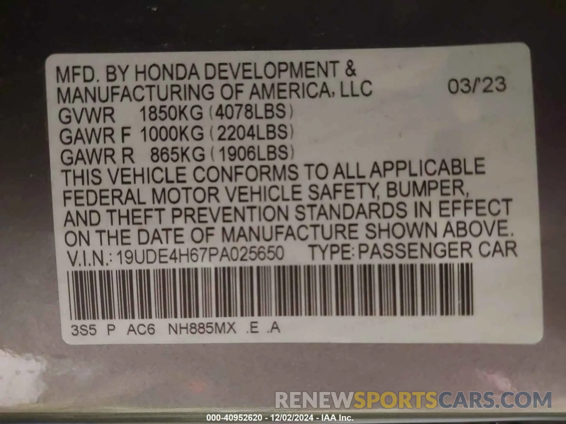 9 Photograph of a damaged car 19UDE4H67PA025650 ACURA INTEGRA 2023