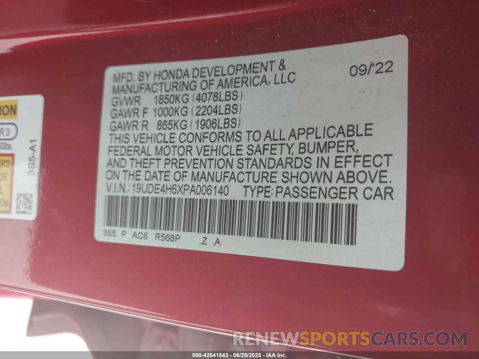 9 Photograph of a damaged car 19UDE4H6XPA006140 ACURA INTEGRA 2023