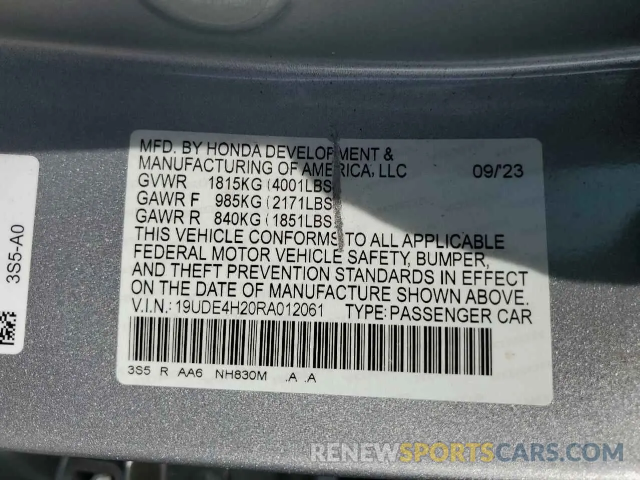 14 Photograph of a damaged car 19UDE4H20RA012061 ACURA INTEGRA 2024