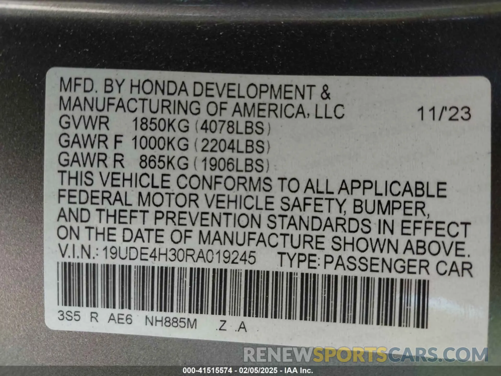 9 Photograph of a damaged car 19UDE4H30RA019245 ACURA INTEGRA 2024