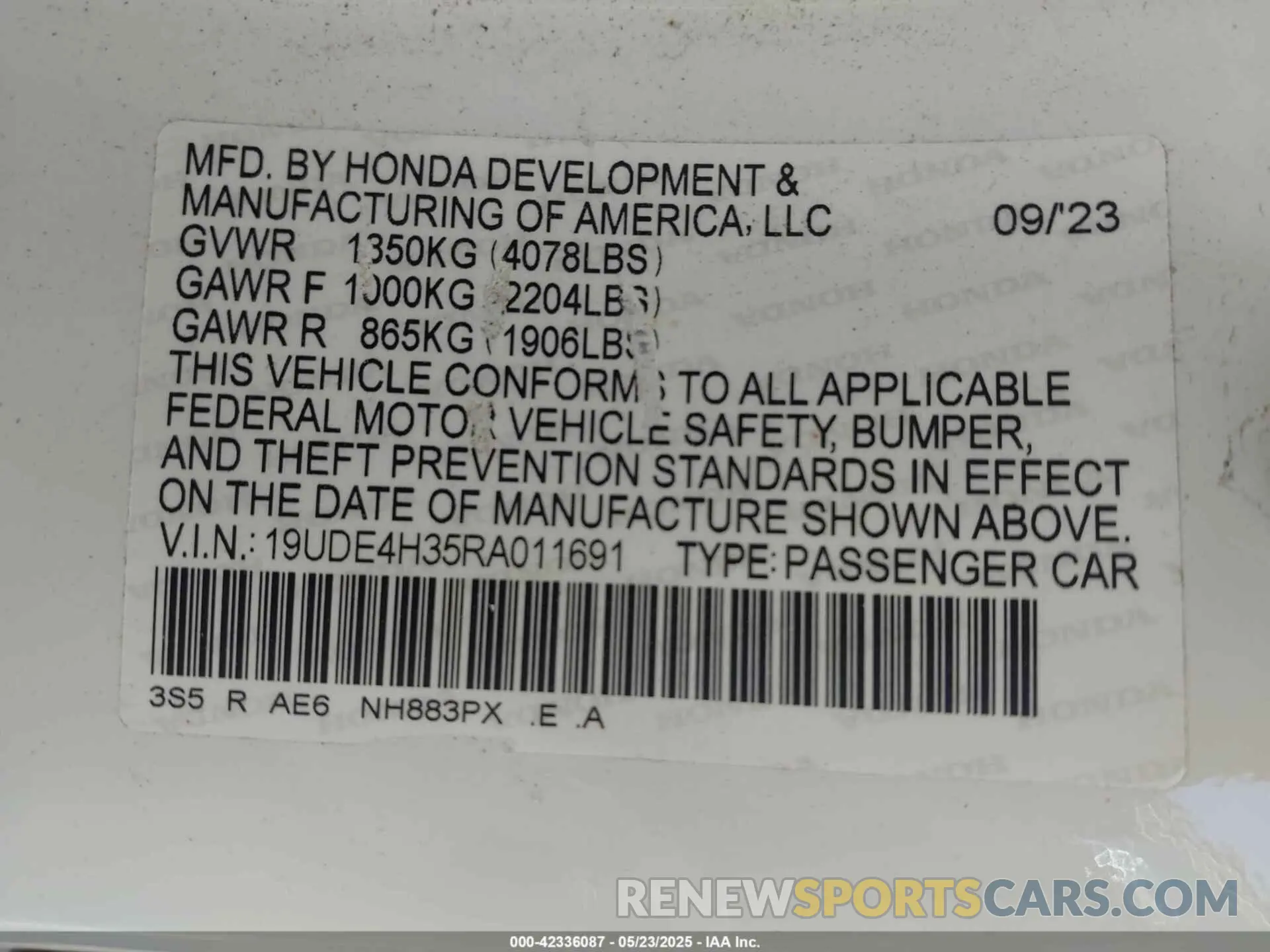 9 Photograph of a damaged car 19UDE4H35RA011691 ACURA INTEGRA 2024