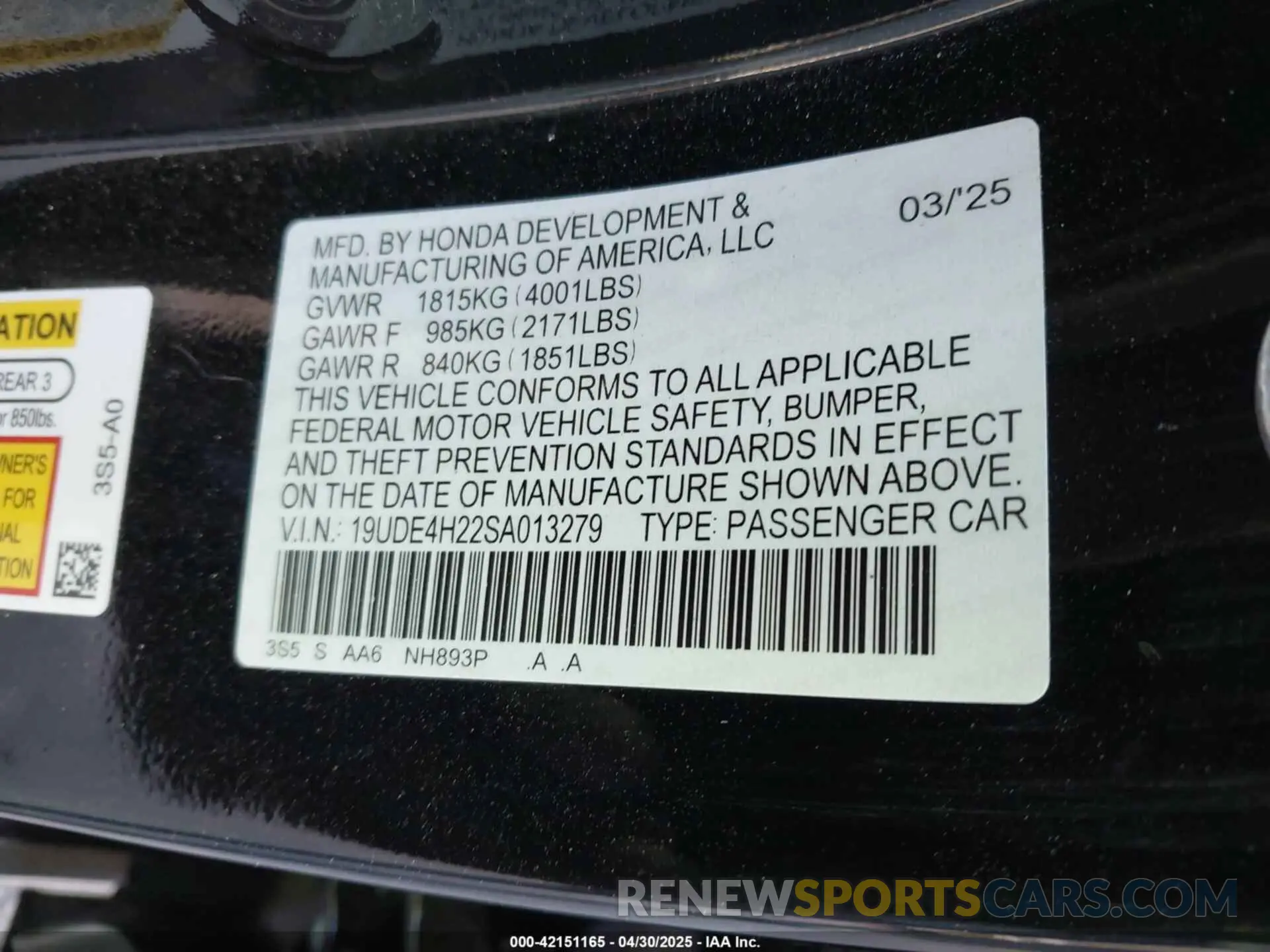 9 Photograph of a damaged car 19UDE4H22SA013279 ACURA INTEGRA 2025