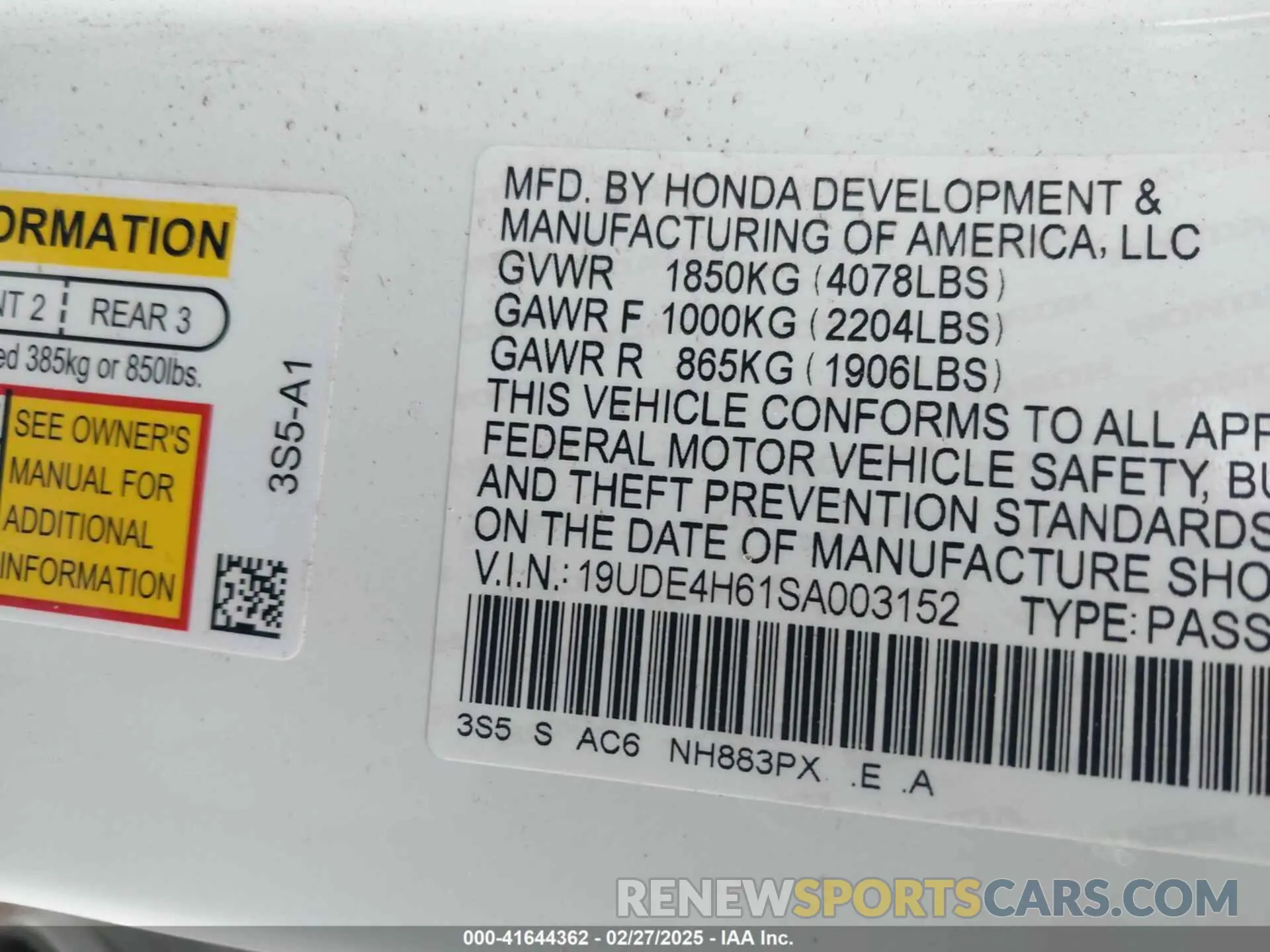 9 Photograph of a damaged car 19UDE4H61SA003152 ACURA INTEGRA 2025