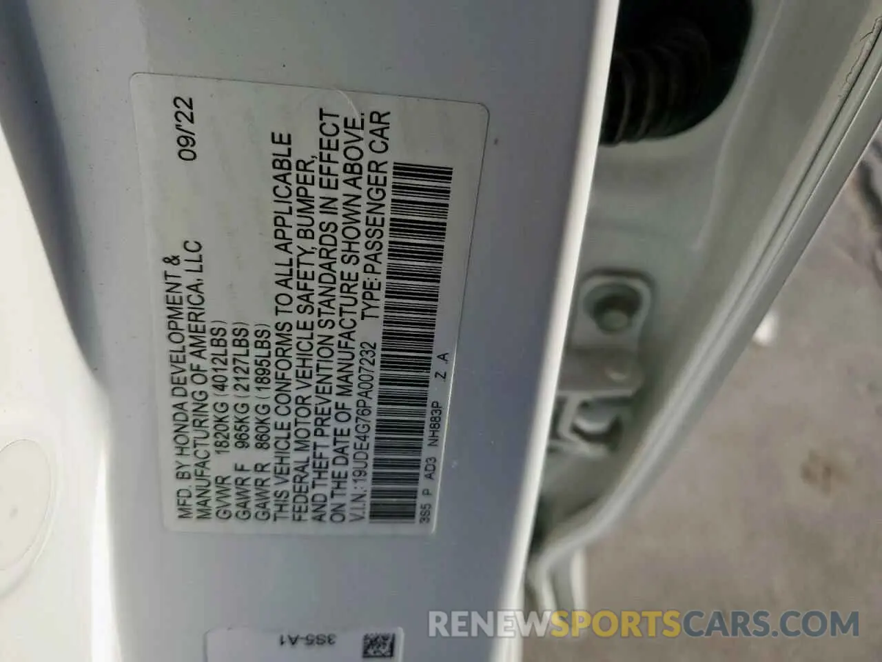 12 Photograph of a damaged car 19UDE4G76PA007232 ACURA INTEGRA A- 2023