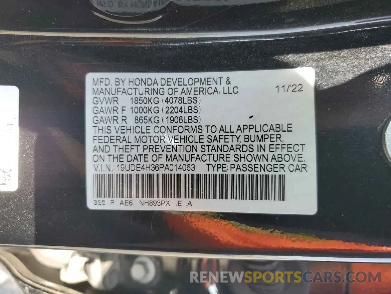 12 Photograph of a damaged car 19UDE4H36PA014063 ACURA INTEGRA A- 2023