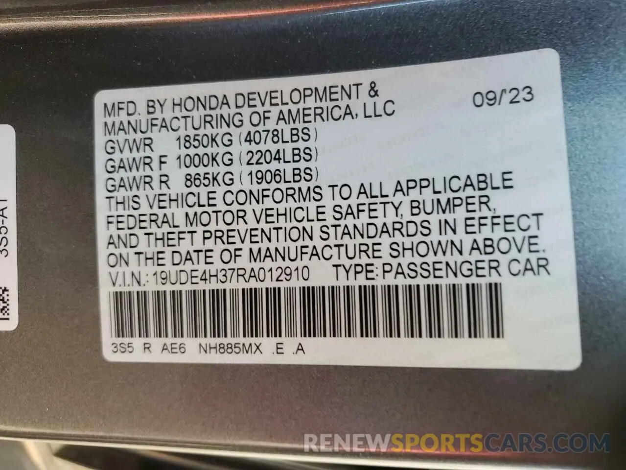 12 Photograph of a damaged car 19UDE4H37RA012910 ACURA INTEGRA A- 2024